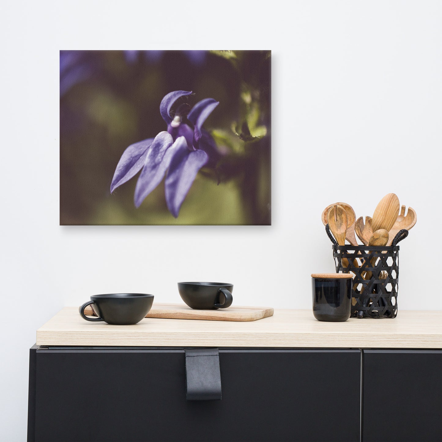 Dramatic Blue Lobelia Floral Botanical Nature Photo Canvas Wall Art Prints