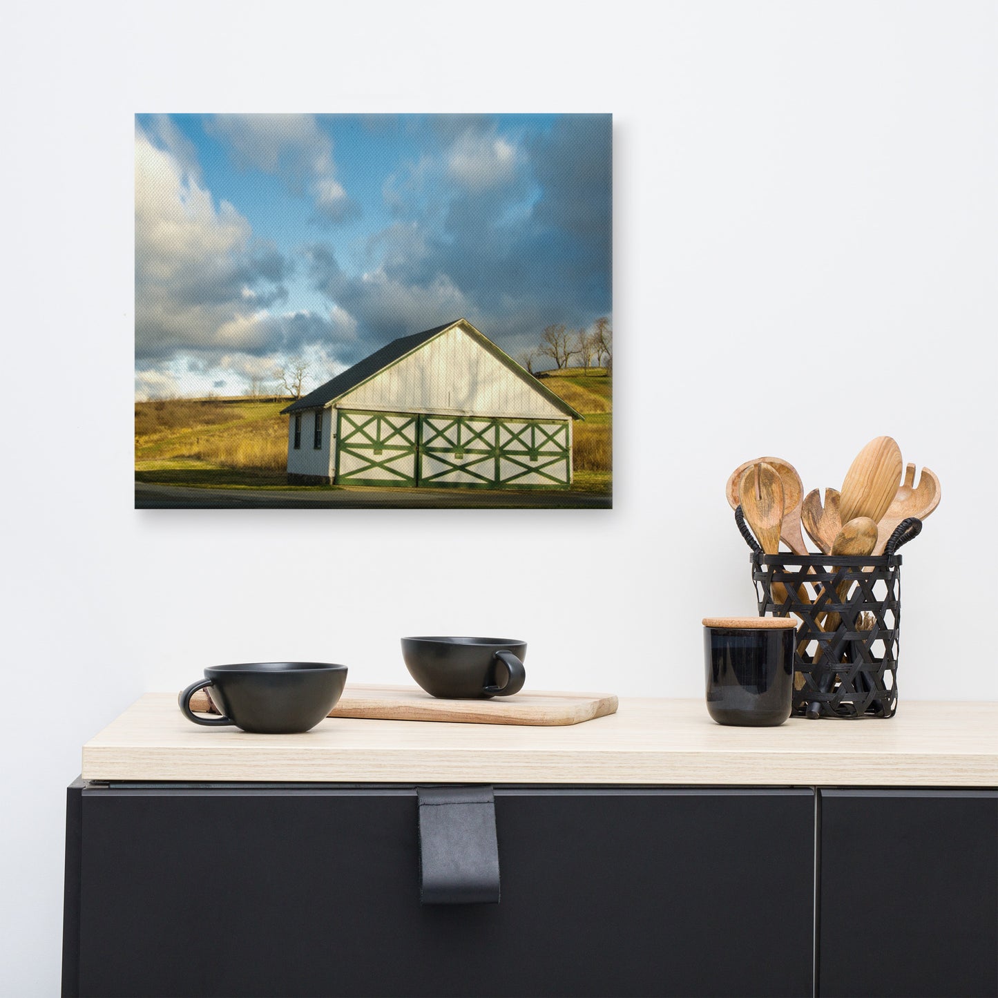 Dining Wall Decor Items: Aging Barn in the Morning Sun Traditional Color - Rural / Country Style Landscape / Nature Photograph Canvas Wall Art Print - Artwork - Wall Decor