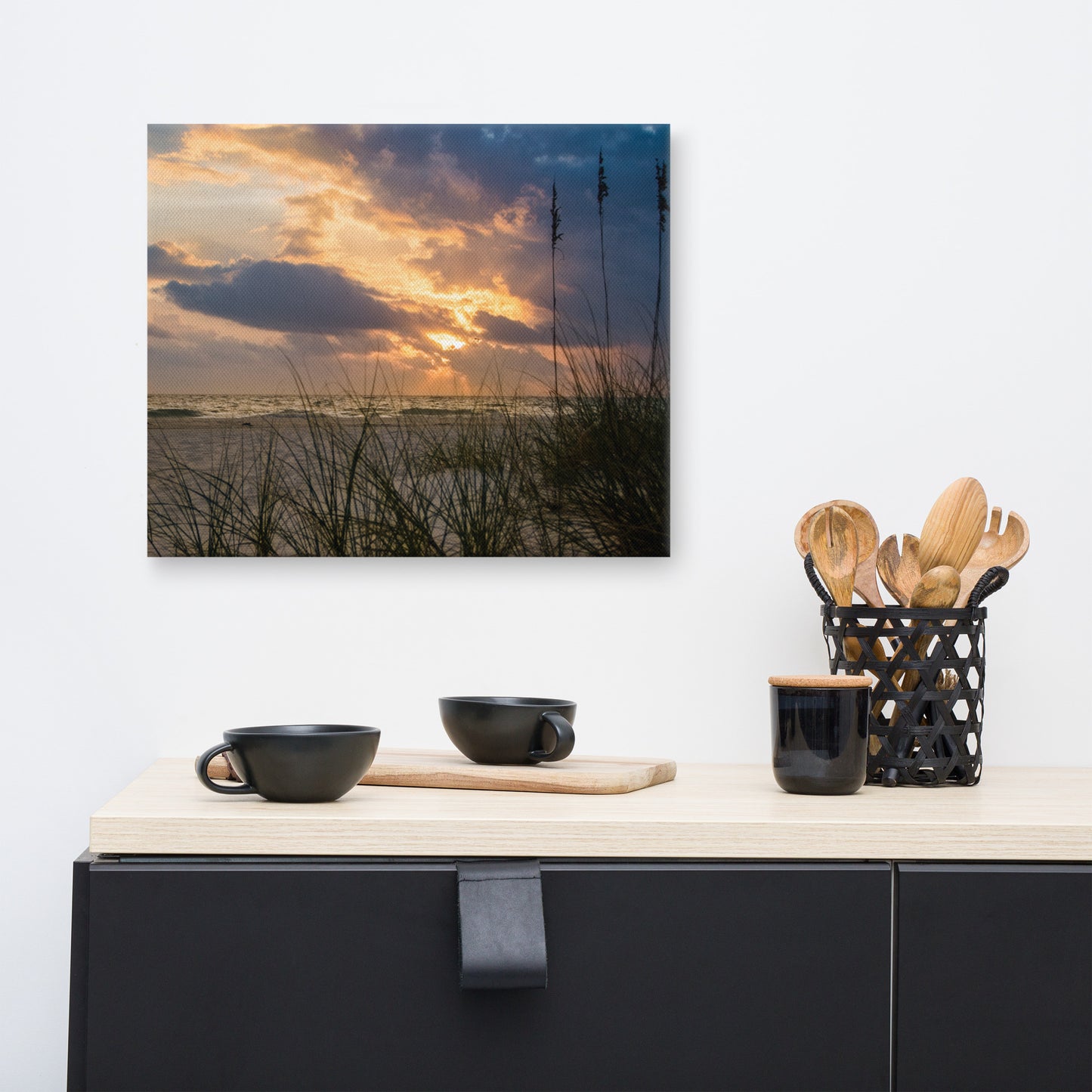 Beach Canvas Pictures For Sale: Anna Maria Island Cloudy Beach Sunset 2 - Coastal / Beach / Seascape / Nature / Landscape Photo Canvas Wall Art Print - Decor - Artwork