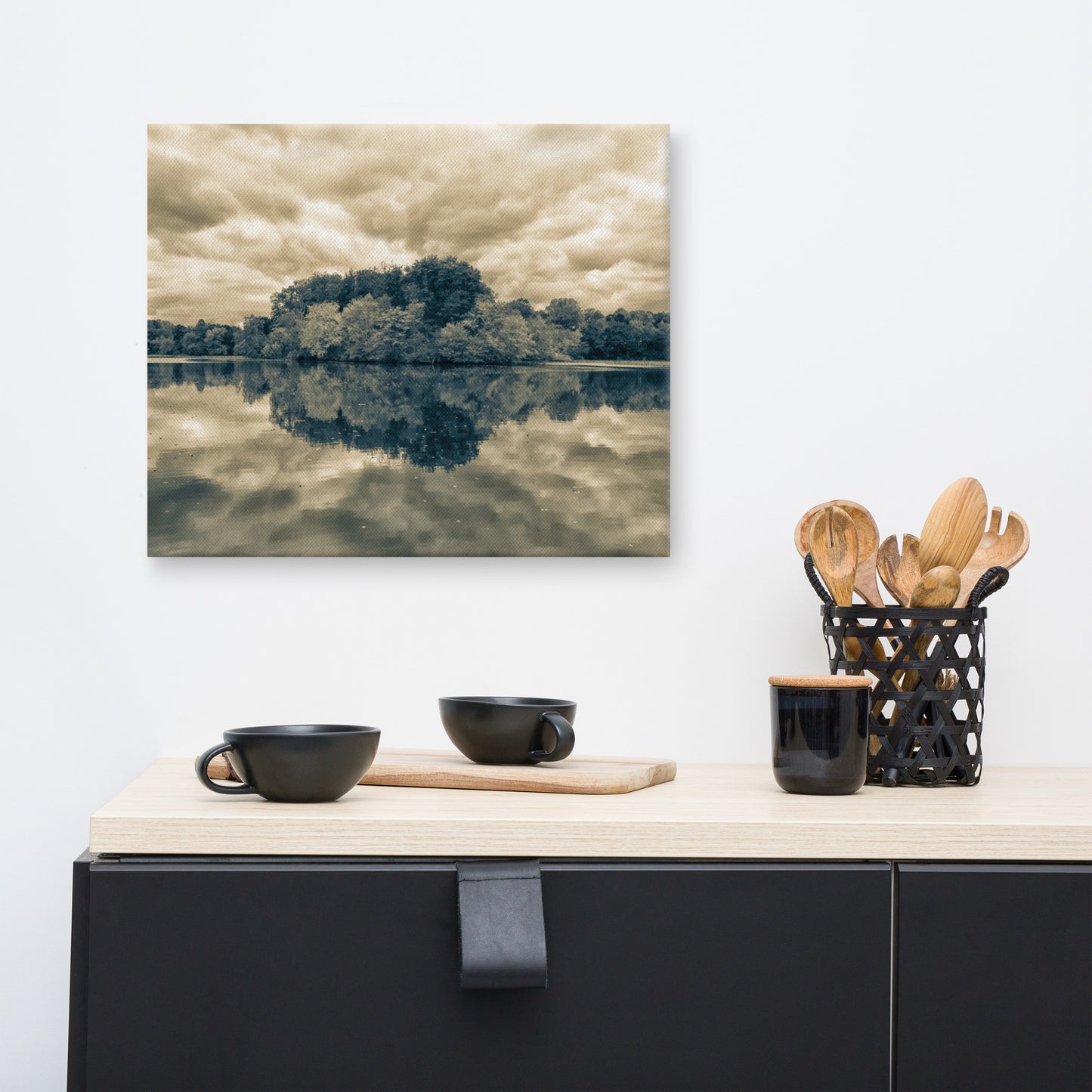 Dining Room Art Canvas: Autumn Reflections Split Tone - Rural / Country Style / Botanical / Landscape / Nature Photograph Canvas Wall Art Print - Wall Decor