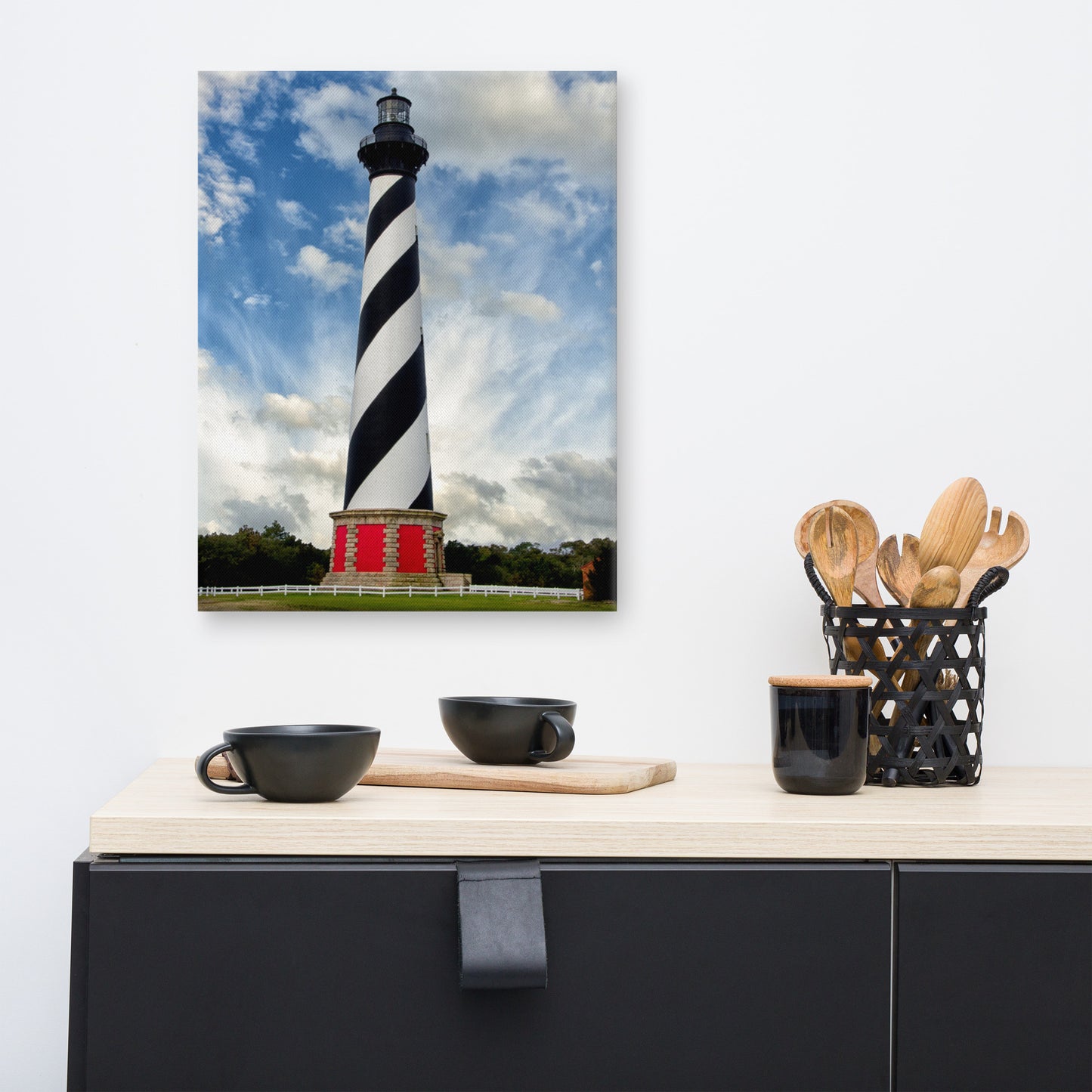 Cape Hatteras Lighthouse Coastal Landscape Canvas Wall Art Prints
