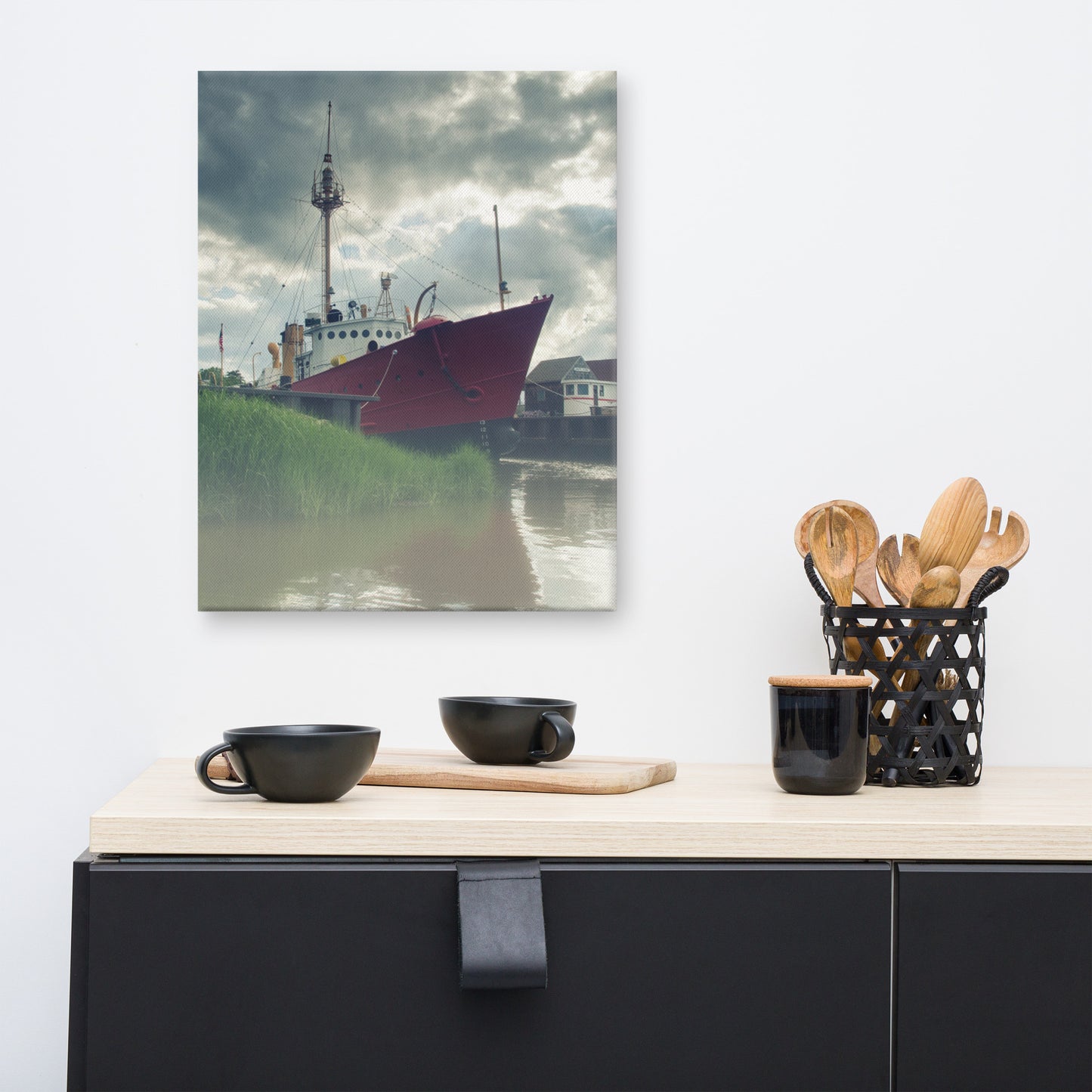 Foggy River Coastal Landscape Canvas Wall Art Prints