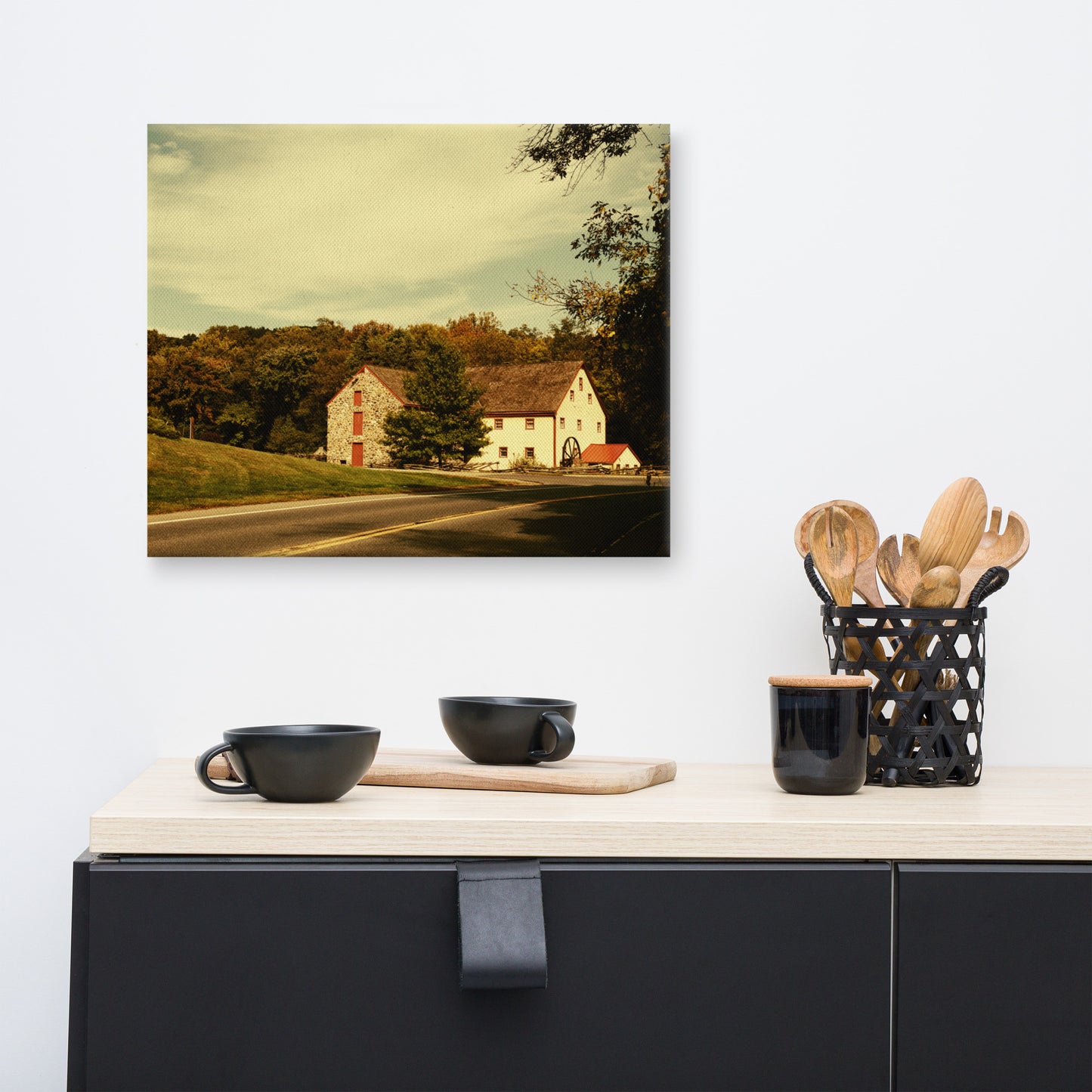 Greenbank Mill Summer Colorized Rustic Landscape Photo Canvas Wall Art Prints