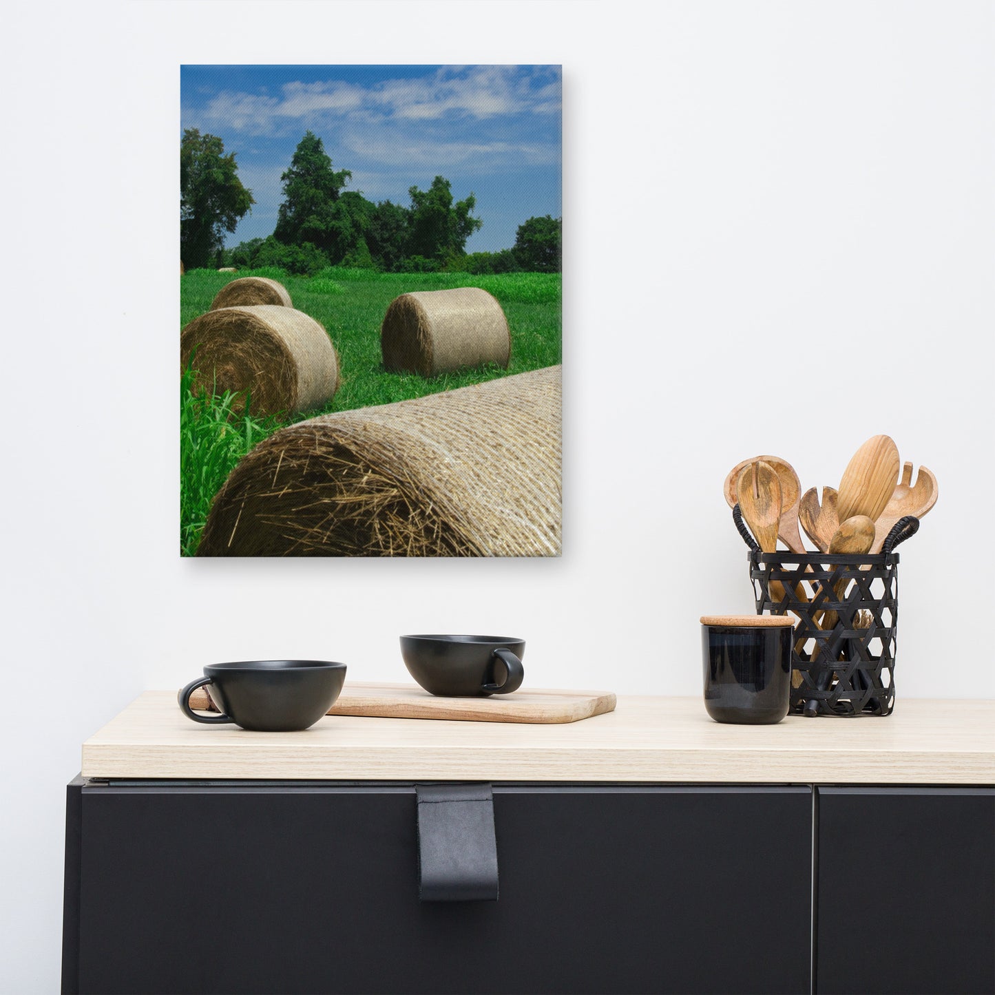 Hay Whatcha Doin' in the Field Rural Landscape Canvas Wall Art Prints