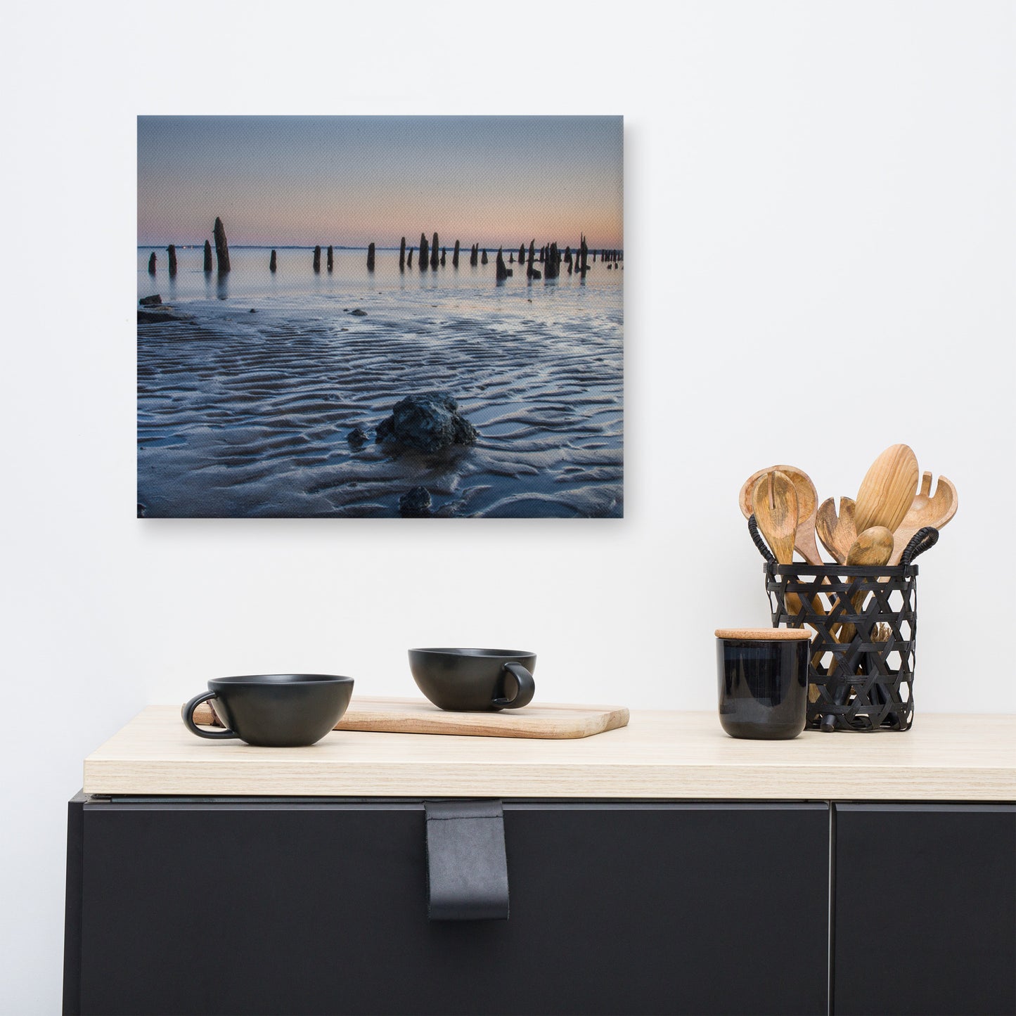 Low Tide At Battery Coastal Landscape Canvas Wall Art Prints