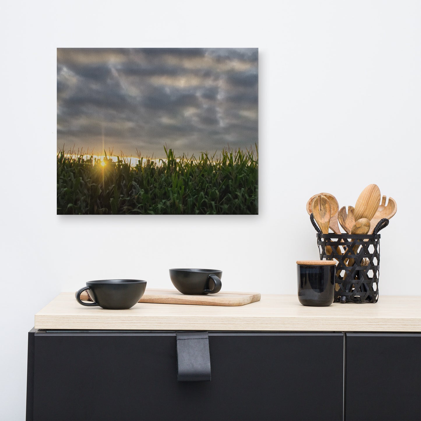 Rows of Corn Rural Landscape Canvas Wall Art Prints