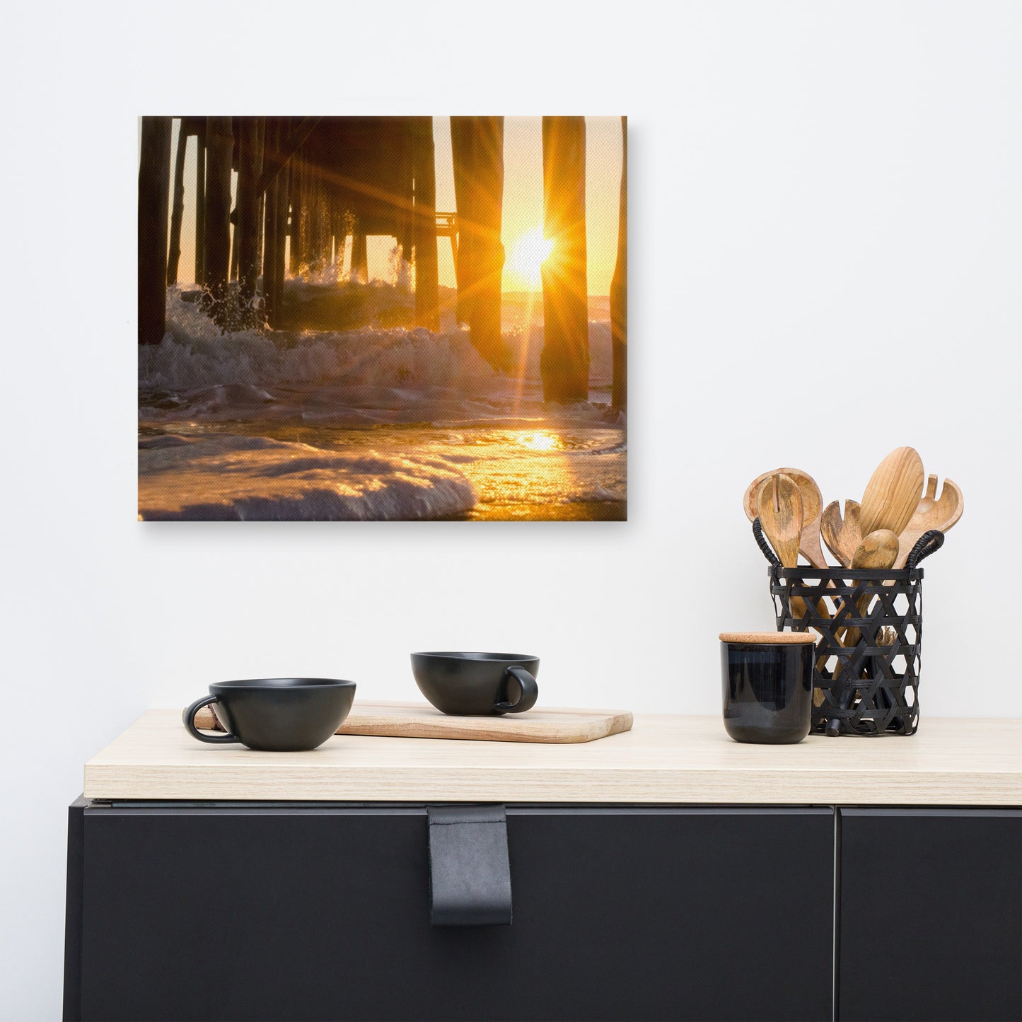 Seafoam In The Sunlight Coastal Landscape Canvas Wall Art Prints