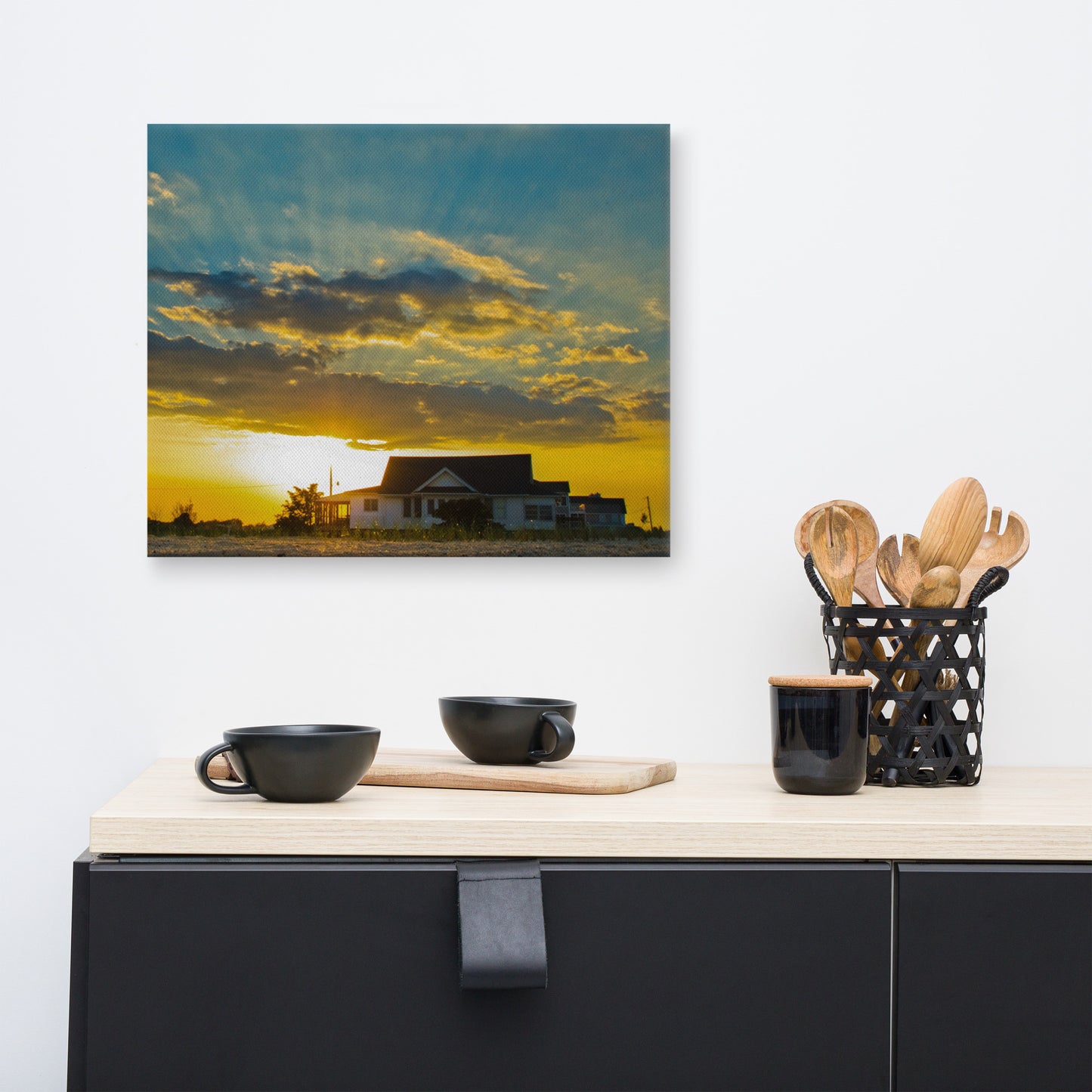 Sunset at Bowers Coastal Landscape Canvas Wall Art Prints