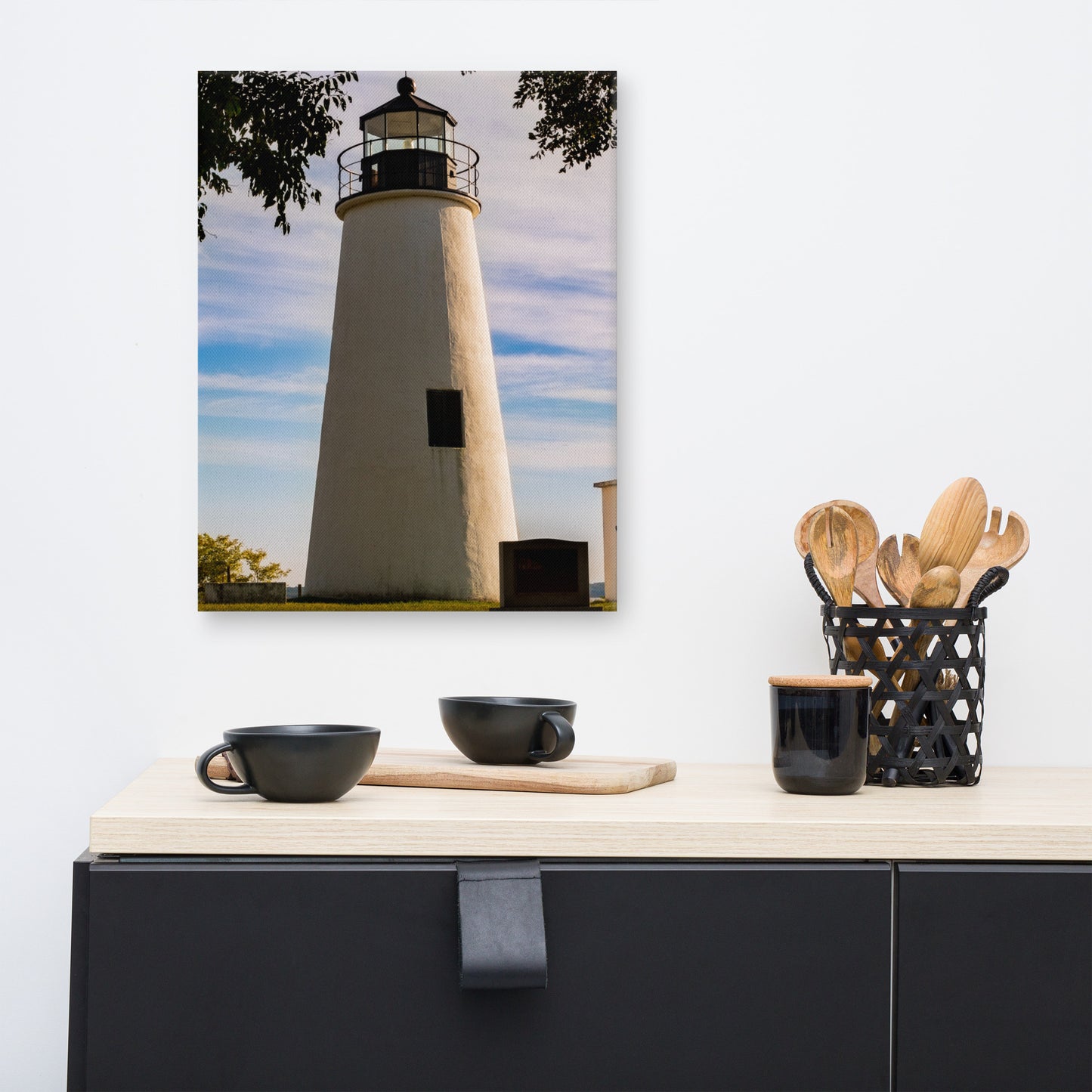 Turkey Point Lighthouse in the Trees Coastal Landscape Canvas Wall Art Prints