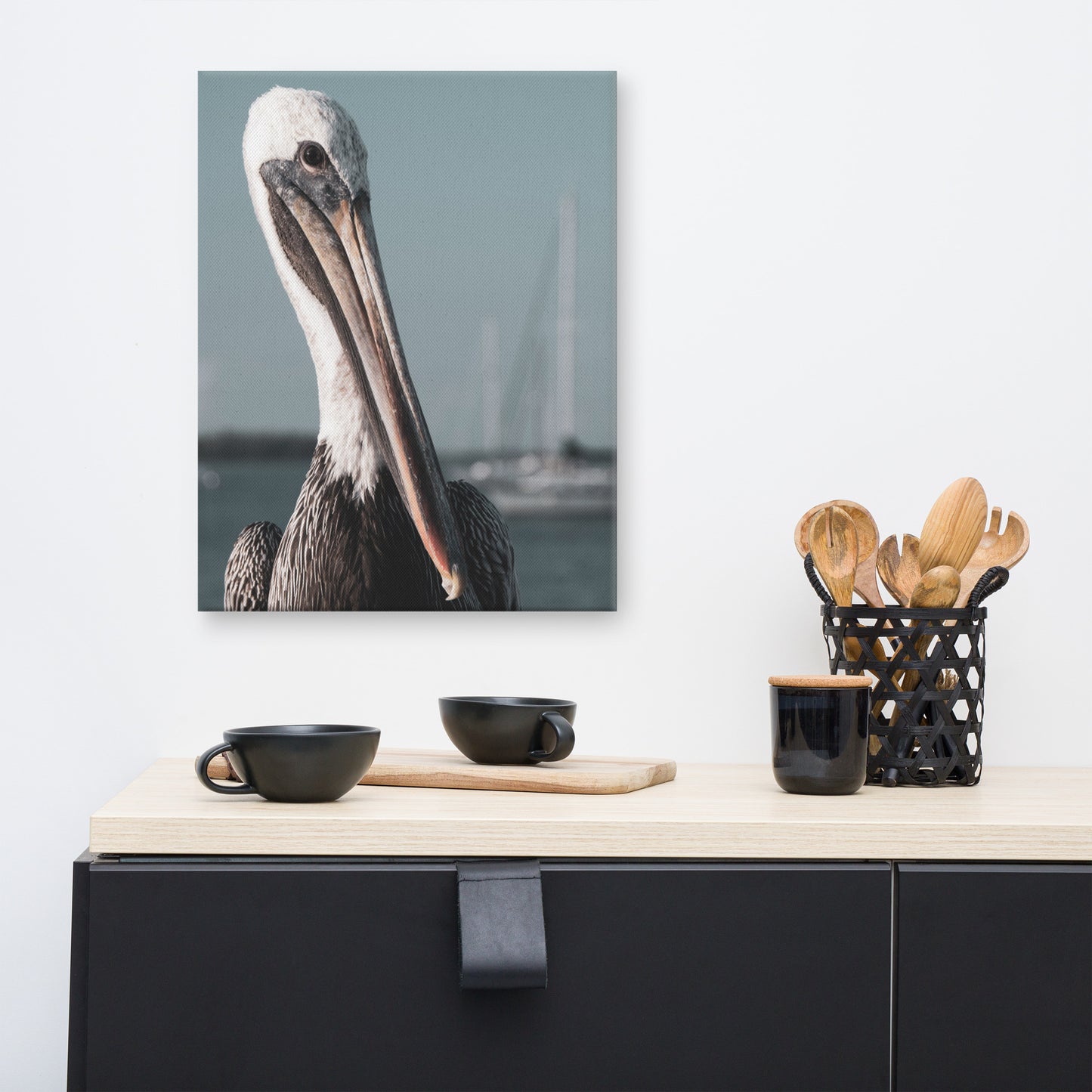 Bob The Pelican Bird 3R Colorized Wildlife Photo Canvas Wall Art Prints