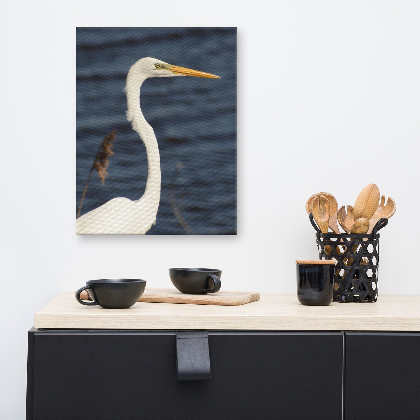 Great White Egret Animal / Wildlife Photograph Canvas Wall Art Prints