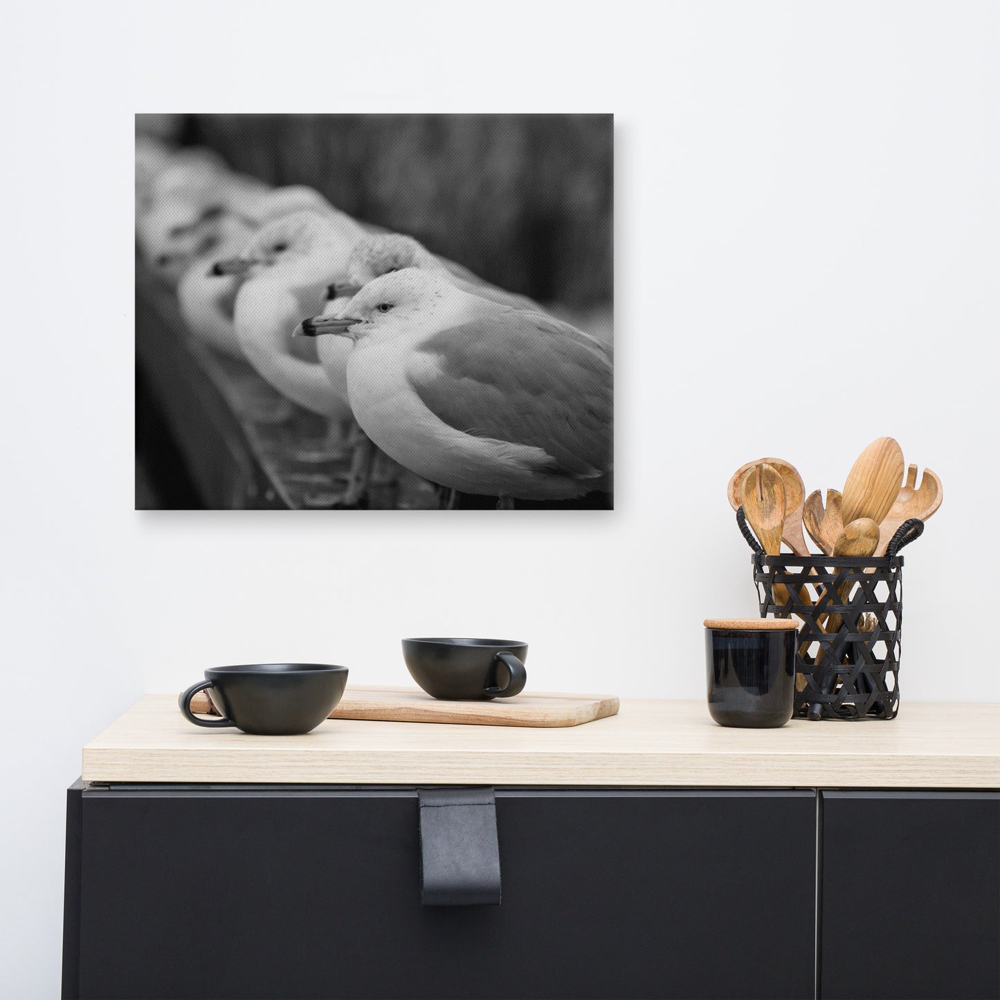 Gull King Animal / Wildlife Black and White Photograph Canvas Wall Art Prints