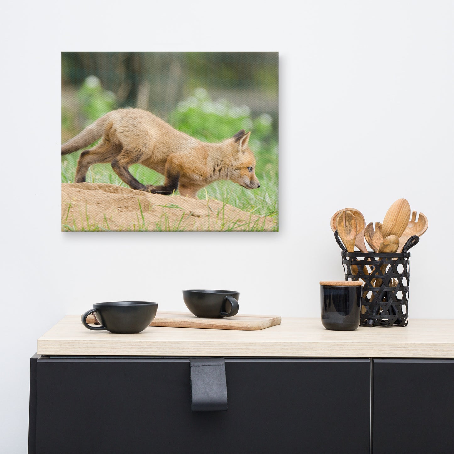 Woodland Nursery Canvas Art: Fox Pup In Meadow Animal / Wildlife / Nature Photograph Canvas Wall Art Print - Artwork - Wall Decor