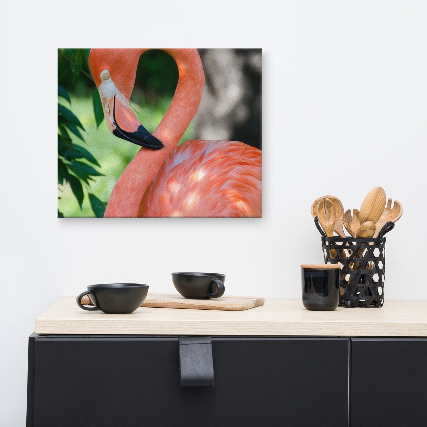 Pinky the Pink Flamingo Animal / Wildlife Photograph Canvas Wall Art Prints