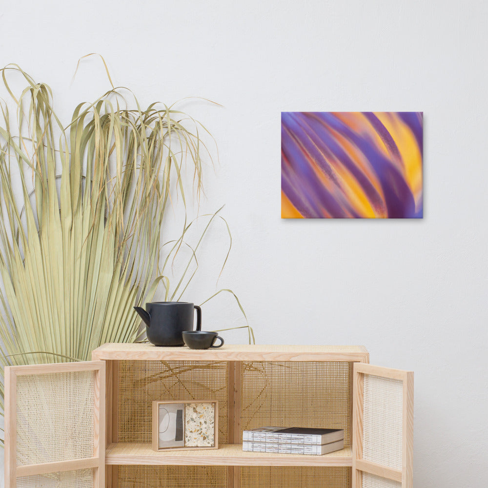 Purple and Yellow Lotus Flower Filaments Classic Canvas Wall Decorating Art Print 18??24 - PIPAFINEART