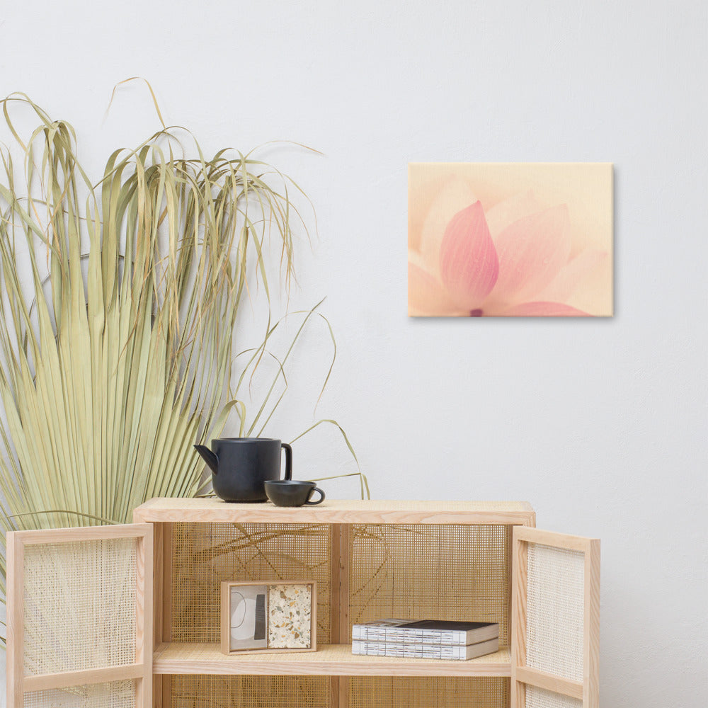 Tranquil Close-up Pink Lotus Petal Floral Nature Photo Canvas Wall Art Prints 18??24 - PIPAFINEART