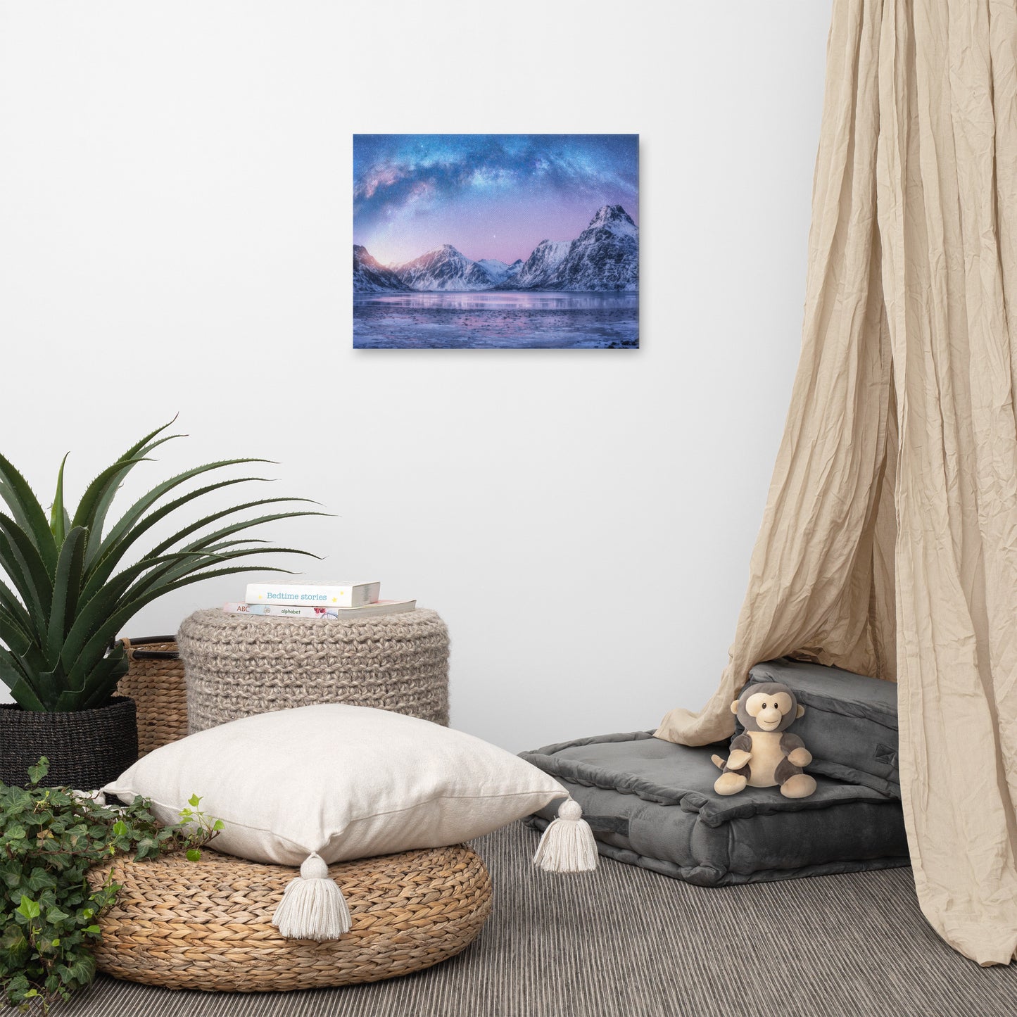 Milky Way Lofoten Islands, Norway Landscape Photo Canvas Wall Art Prints