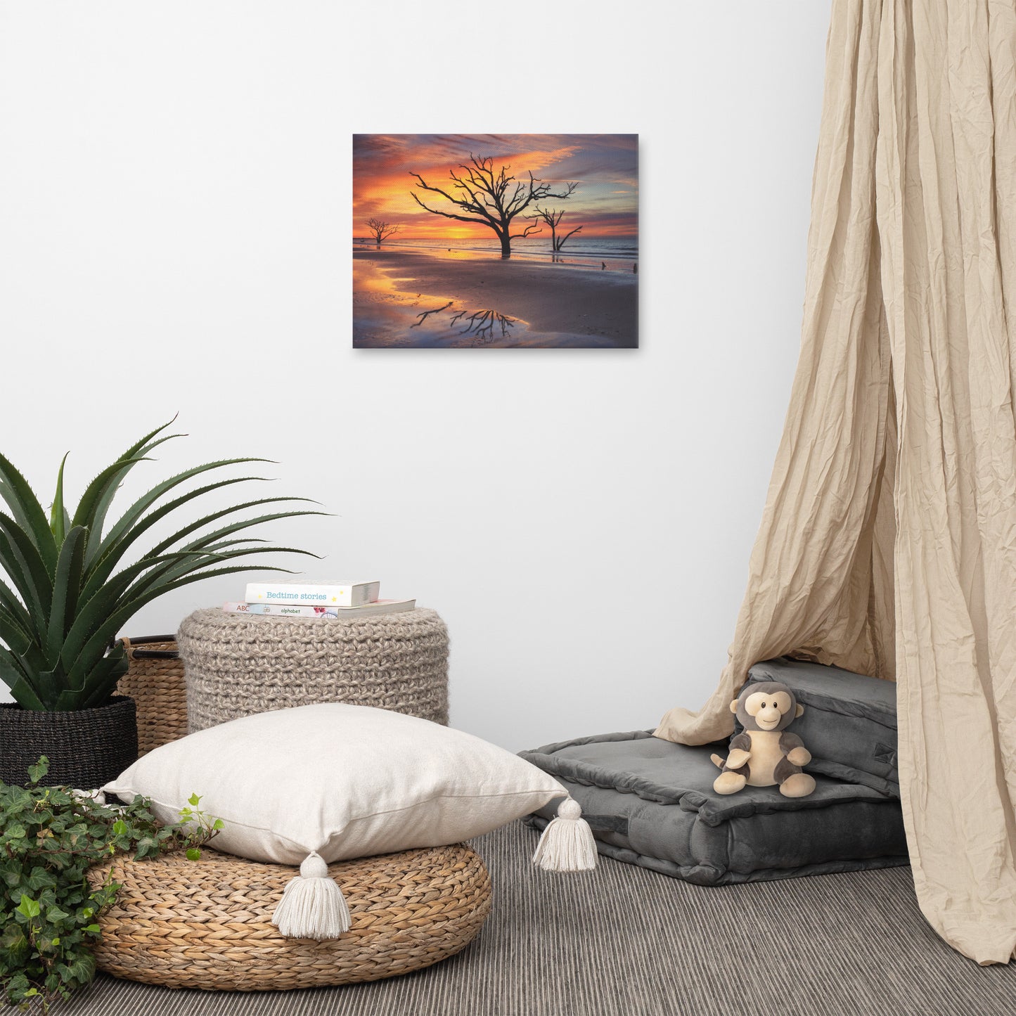 Sunrise and Trees At Edisto Island Coastal Landscape Photo Canvas Wall Art Prints