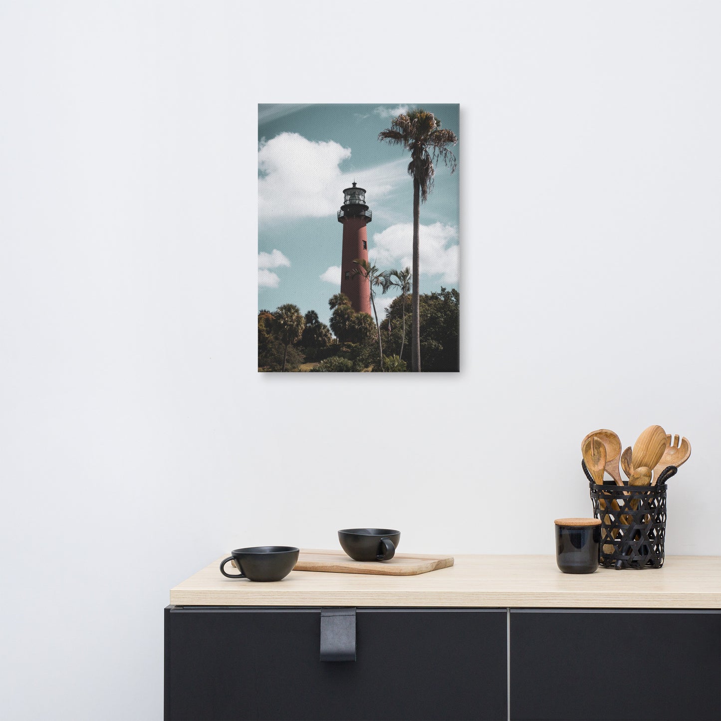 Jupiter Lighthouse Colorized Coastal Landscape Canvas Wall Art Prints