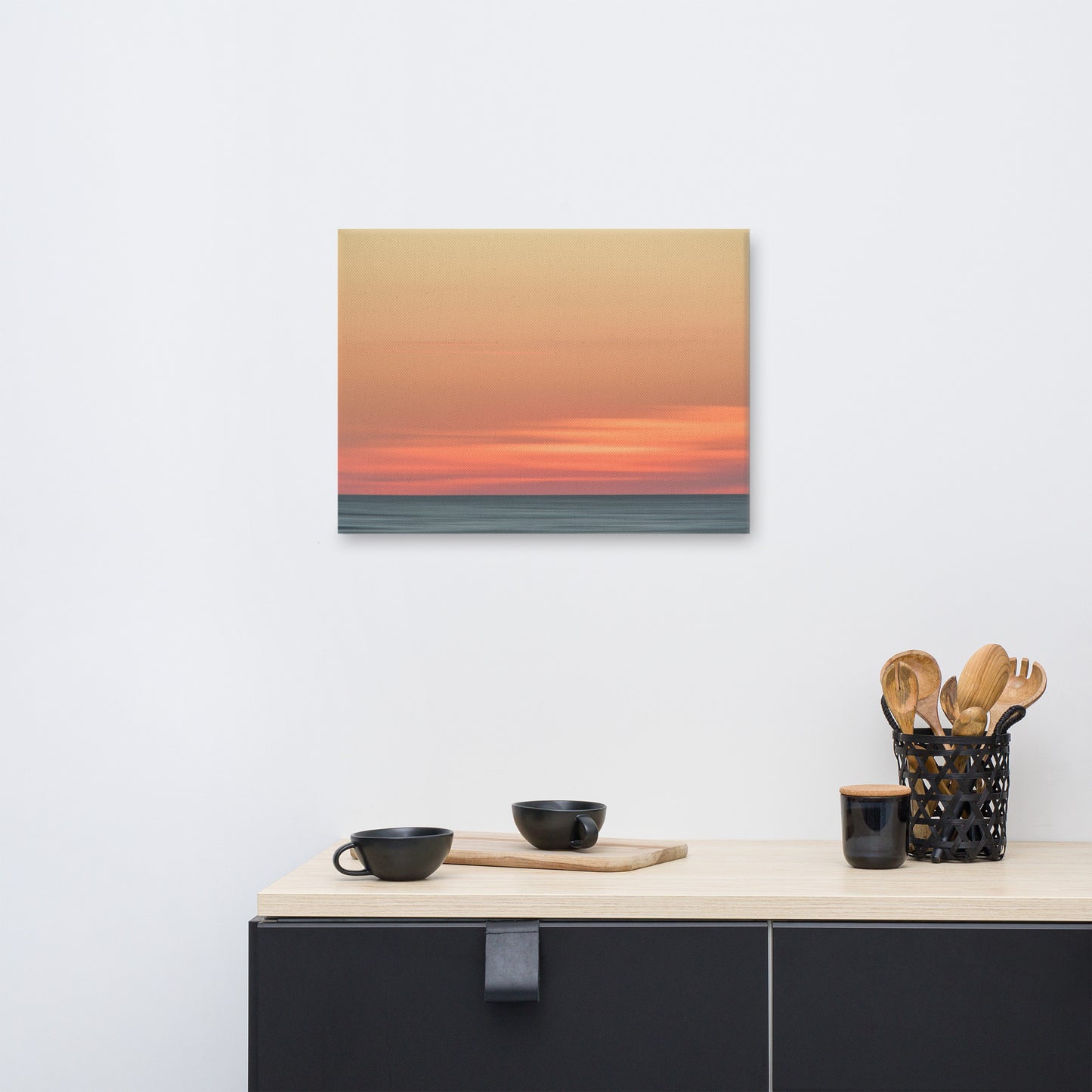bathroom seaside pictures, Abstract Color Blend Ocean Sunset Coastal Landscape Canvas - Beach Artwork Wall Decor