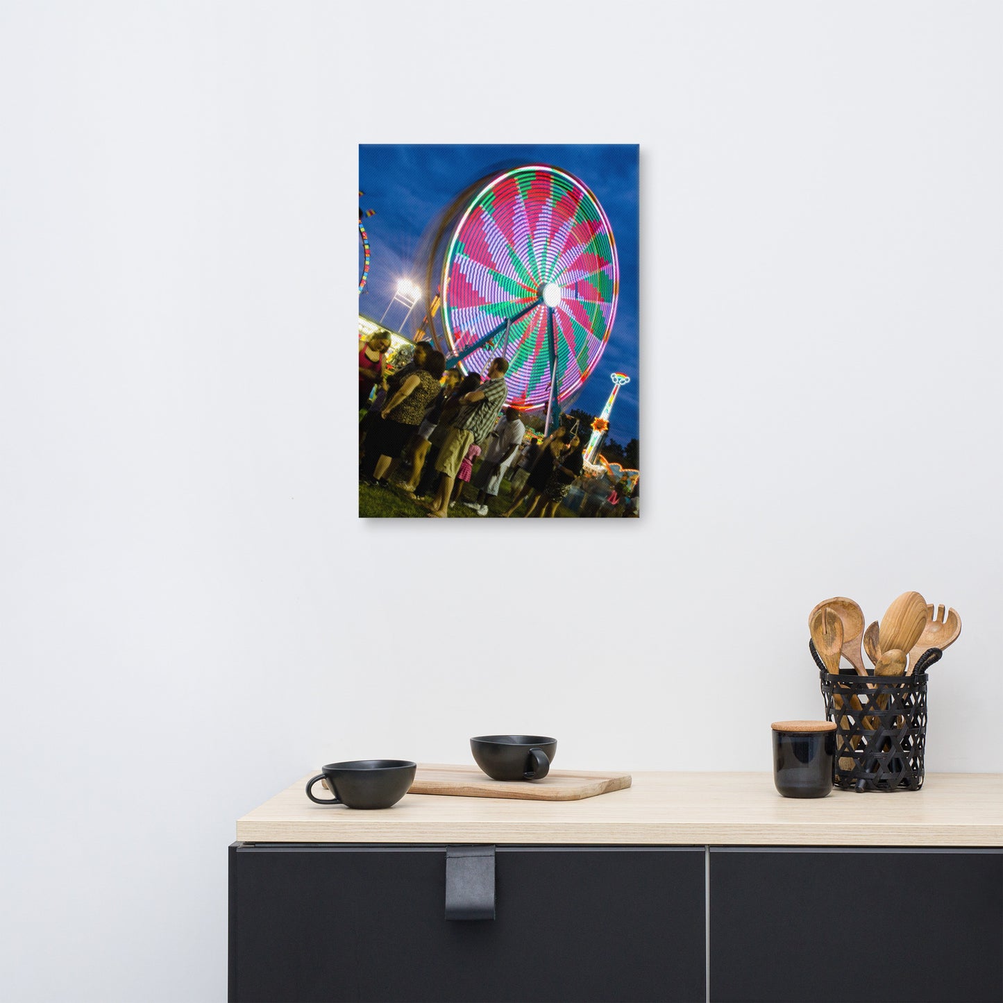 Ferris Wheel 1 Urban Landscape Traditional Canvas Wall Art Print