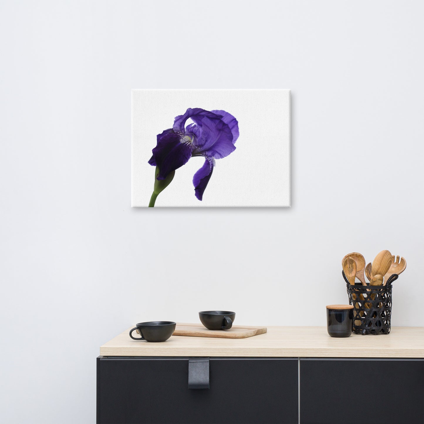 Iris On White Floral Botanical Nature Photo Canvas Wall Art Prints