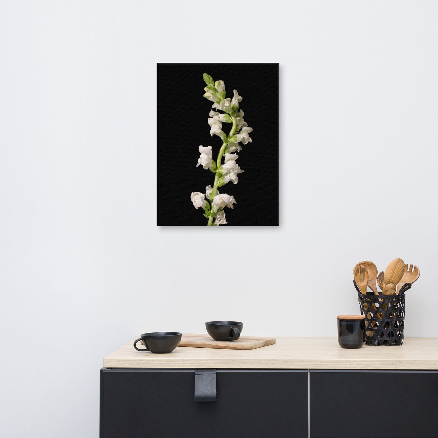 White Snapdragons Floral Botanical Nature Photo Canvas Wall Art Prints