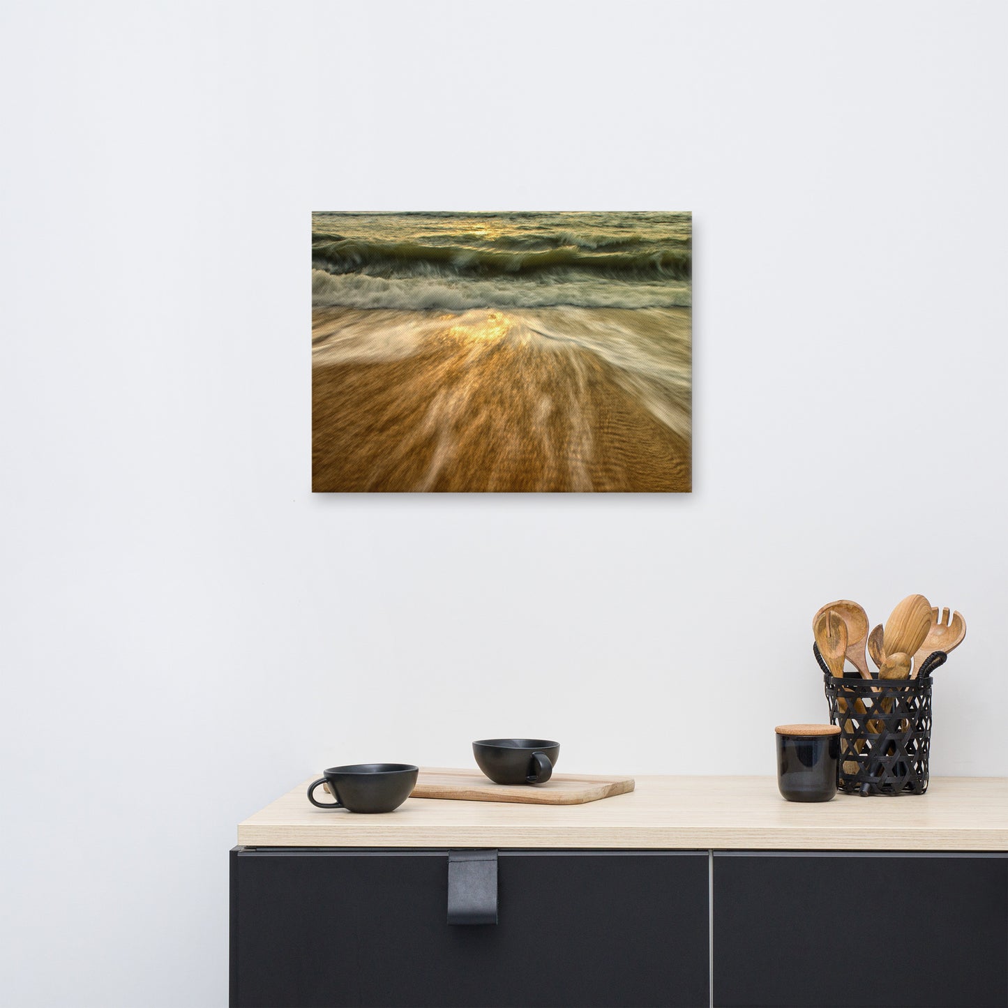 Washing Out to Sea Coastal Nature Photograph Canvas Wall Art Prints