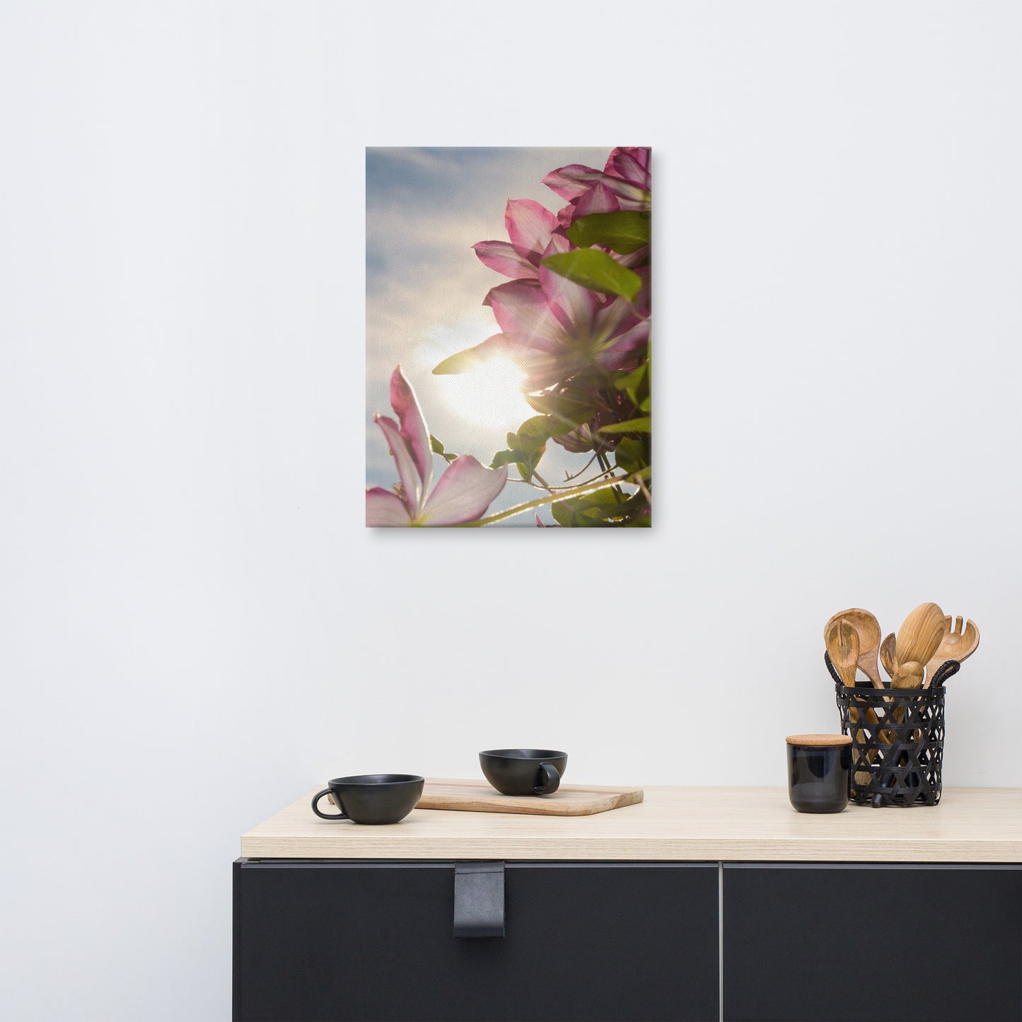 Towering Clematis Floral Botanical Nature Photo Canvas Wall Art Prints