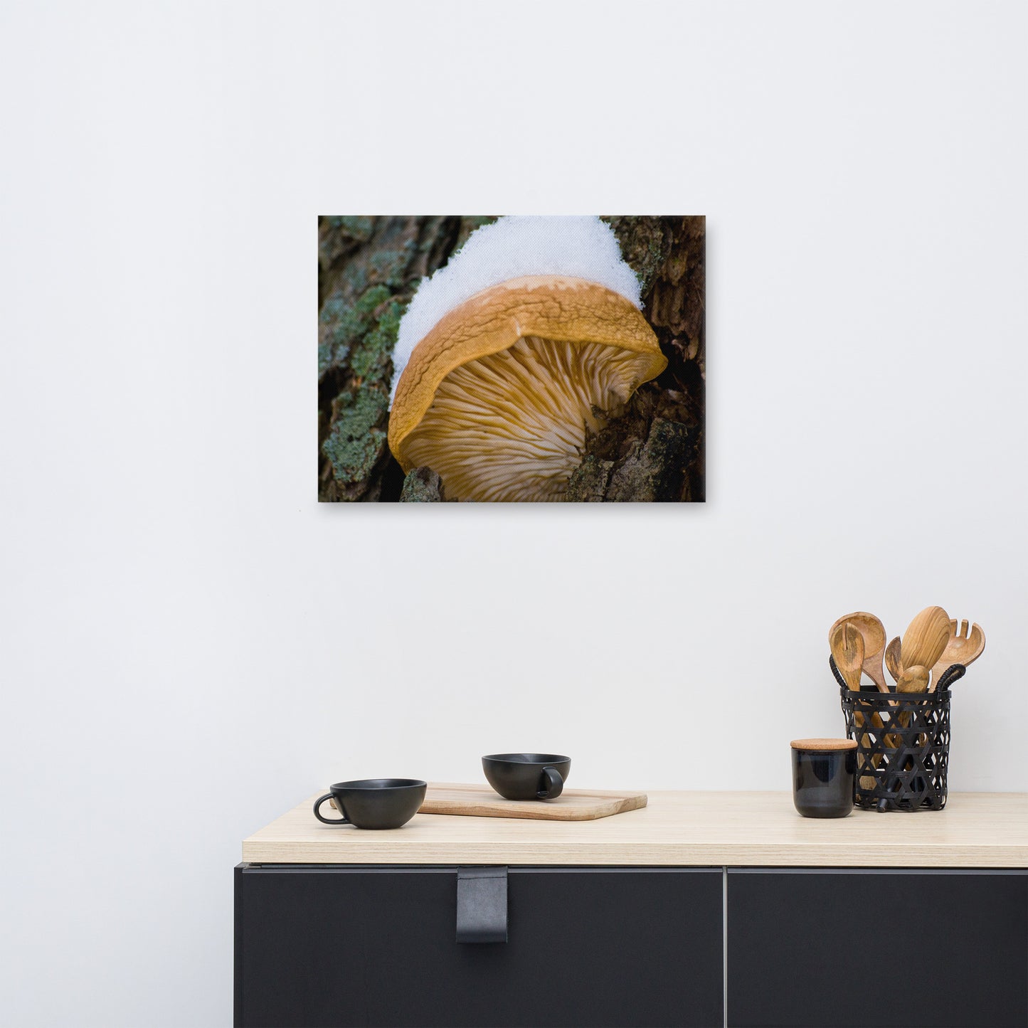 Snow Fungus Botanical Nature Canvas Wall Art Prints