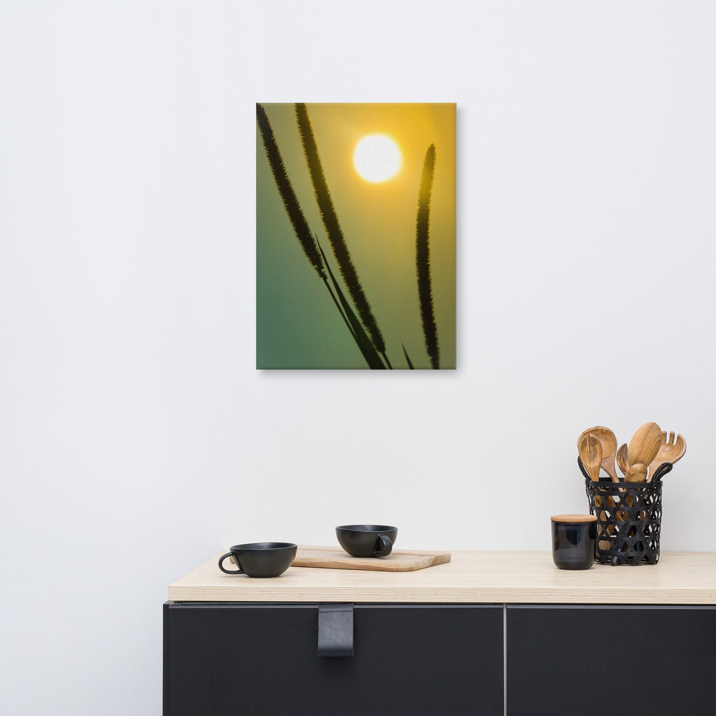 Silhouettes in Sunset Botanical Nature Canvas Wall Art Prints