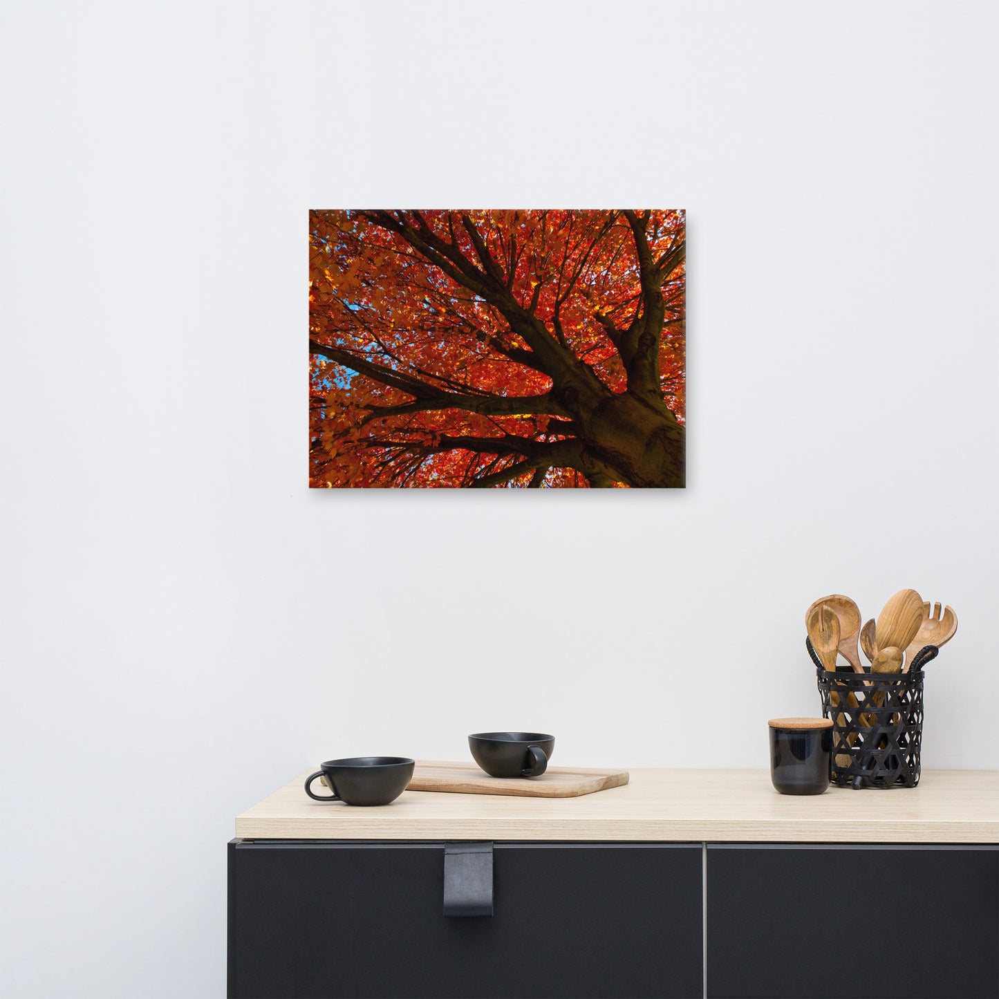 Shimmering Orange Floral Nature Canvas Wall Art Prints