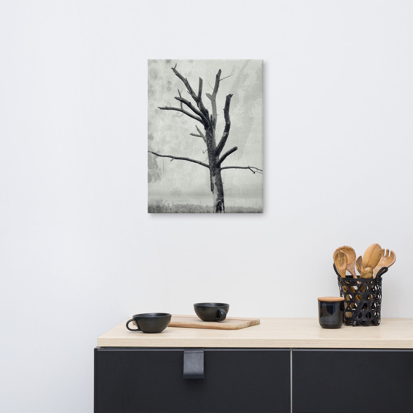 Rotting Away Alone Black and White Floral Nature Canvas Wall Art Prints