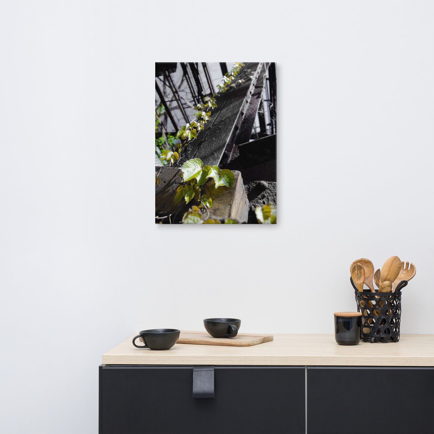 Nature Taking Over Rustic Botanical Nature Photograph Canvas Wall Art Prints