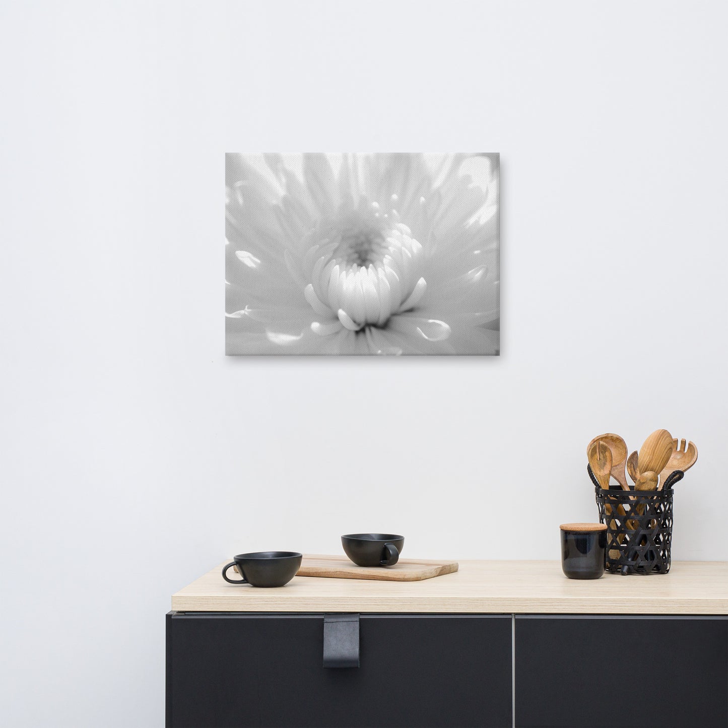 Infrared Flower 2 Black and White Floral Botanical Nature Photo Canvas Wall Art Prints