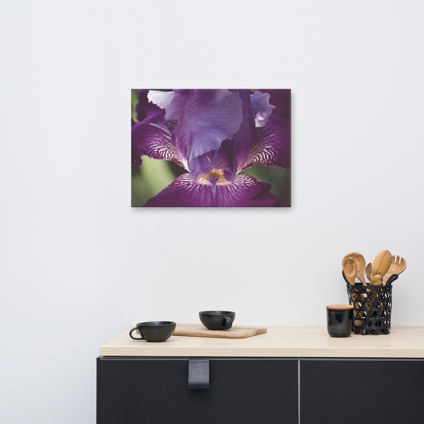 Glowing Iris Moody Midnight Floral Botanical Nature Photo Canvas Wall Art Prints