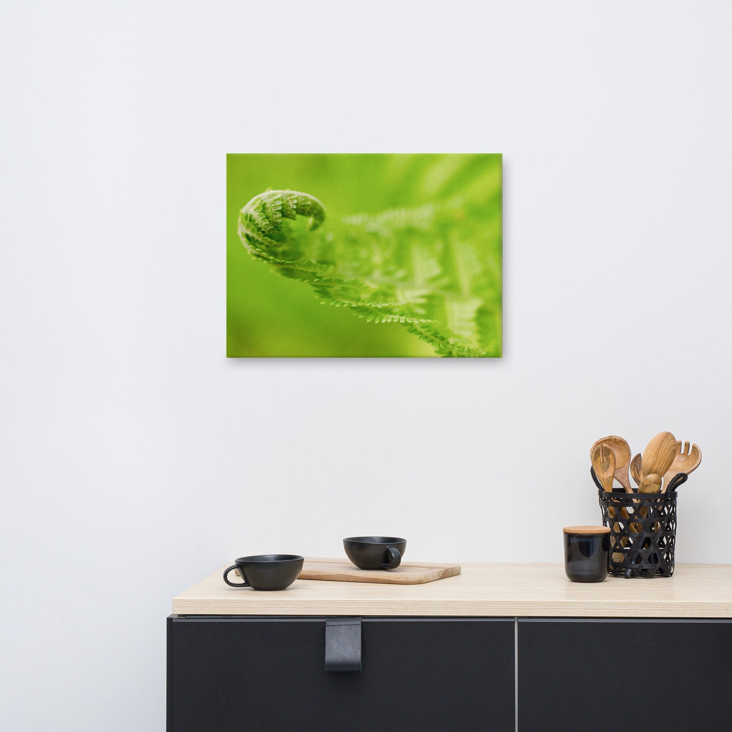 Fern Curl Minimal Botanical Nature Photograph Canvas Wall Art Prints
