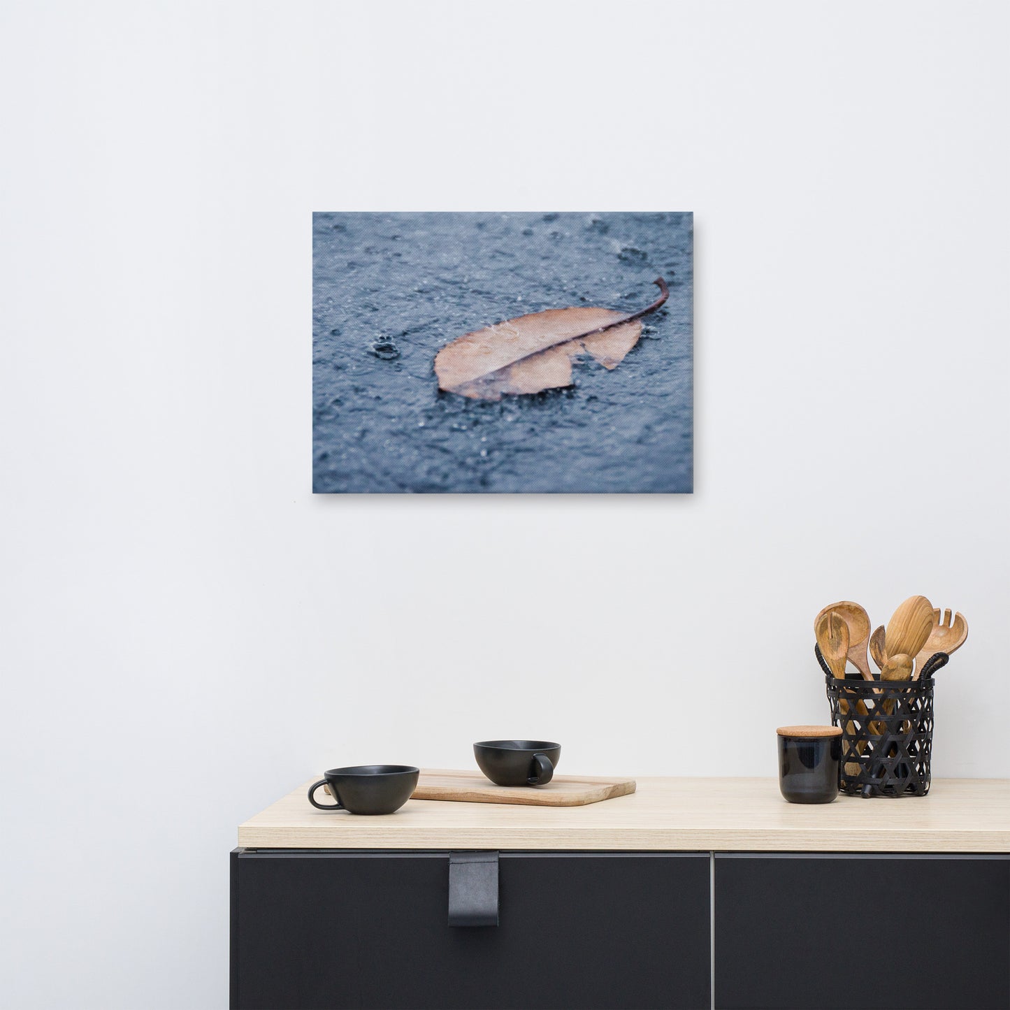 Fallen Leaf in The Rain Color Floral Nature Canvas Wall Art Prints
