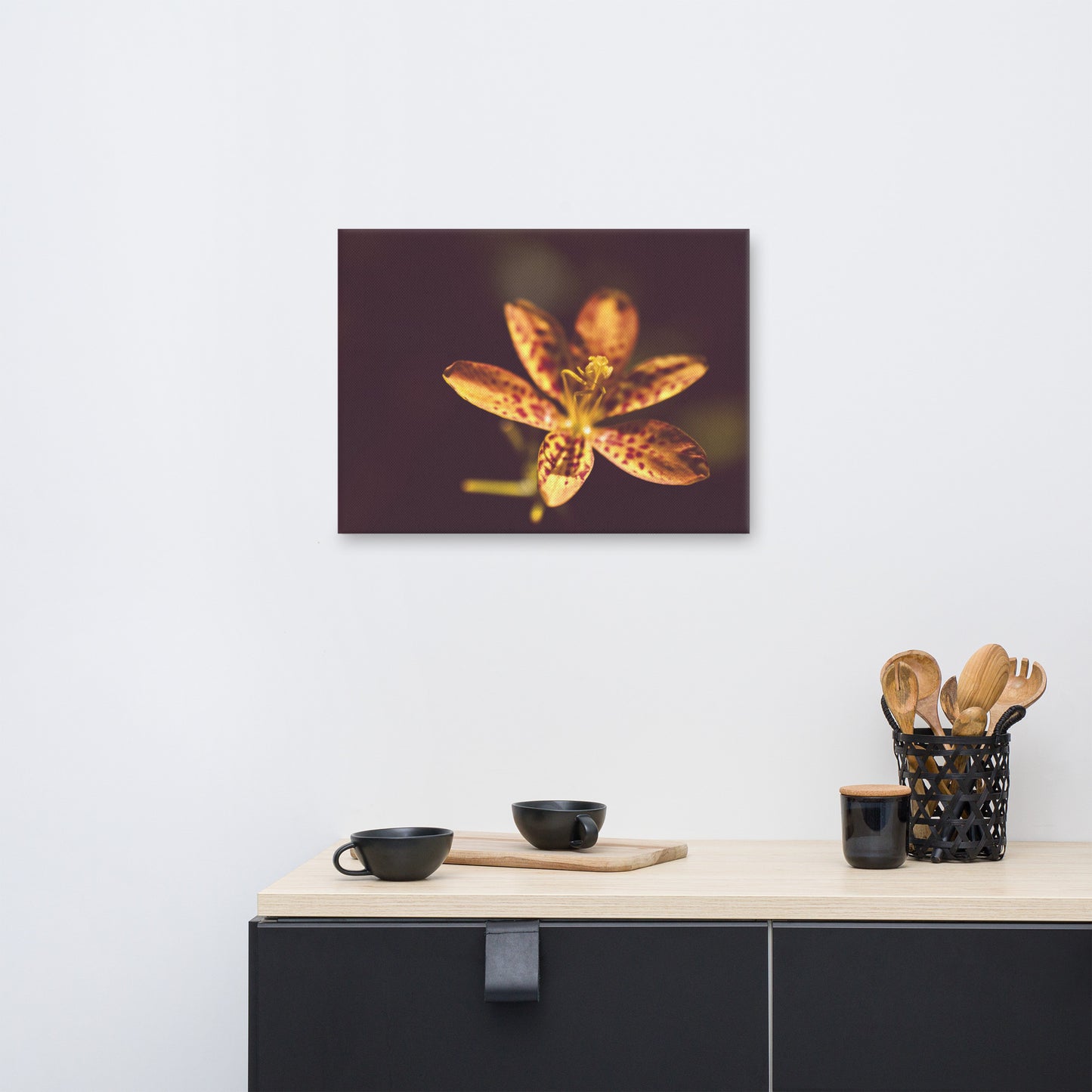 Dramatic Orange Leopard Lily Flower Floral Botanical Nature Photo Canvas Wall Art Prints