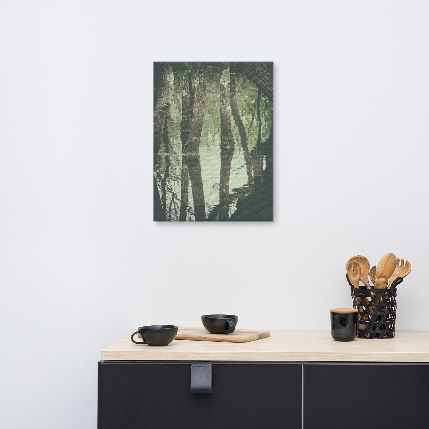 Early Spring Reflections on the Marsh Botanical Nature Canvas Wall Art Prints
