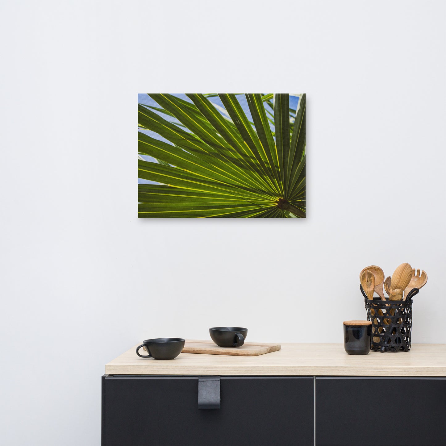 Colorized Wide Palm Leaves Botanical Nature Canvas Wall Art Prints