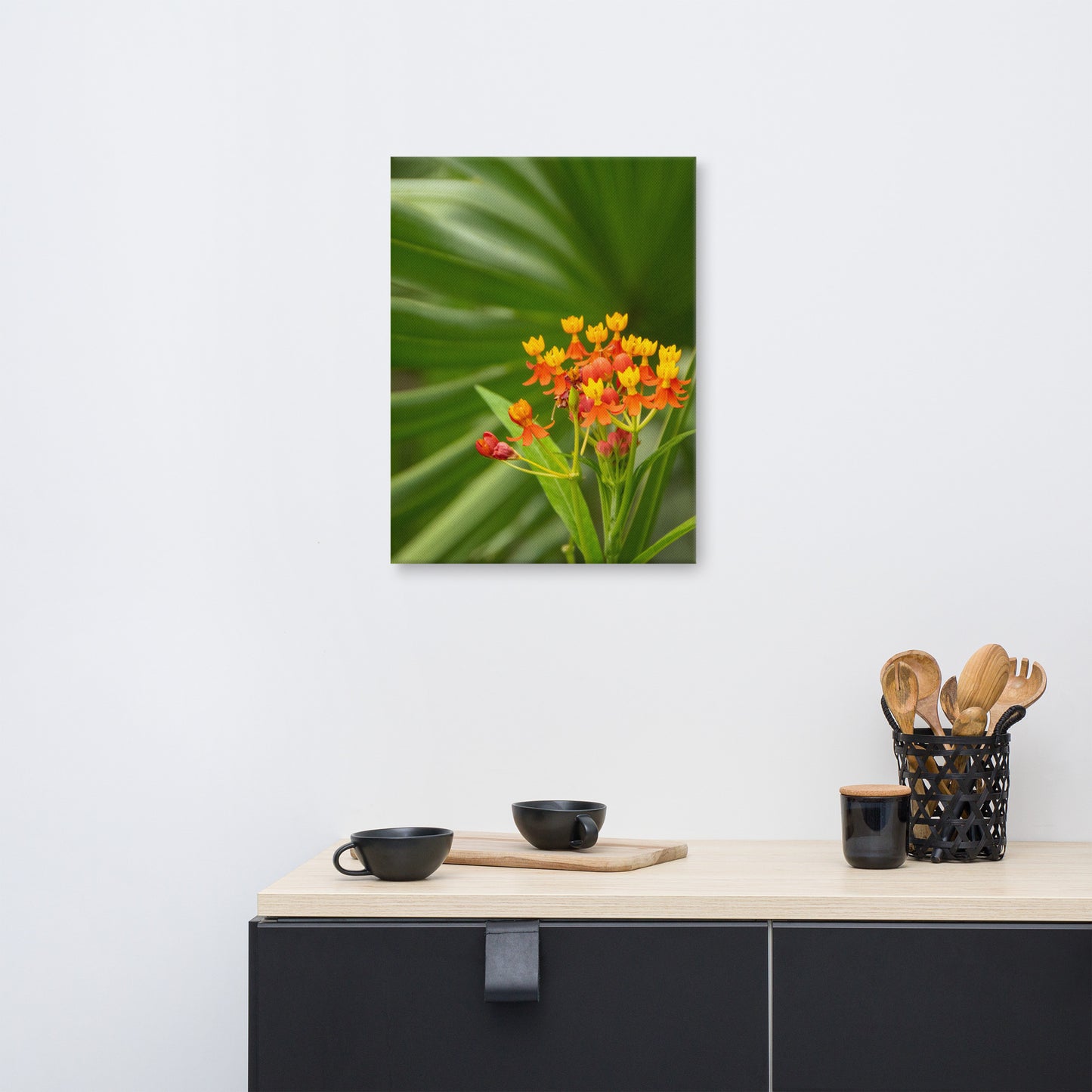 Bloodflowers and Palm Color Floral Botanical Nature Photograph Canvas Wall Art Prints