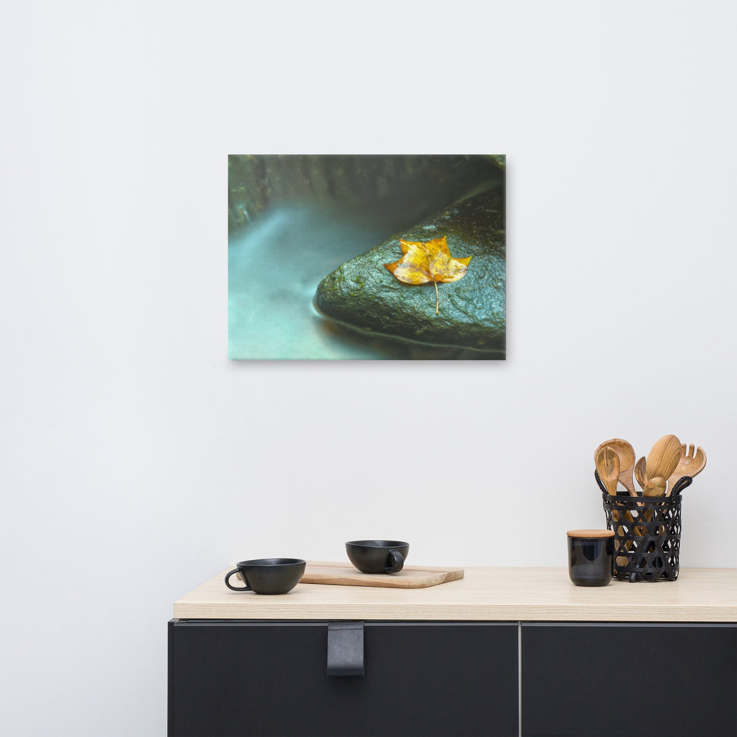 Misty Leaf Rustic Botanical Nature Photograph Canvas Wall Art Prints