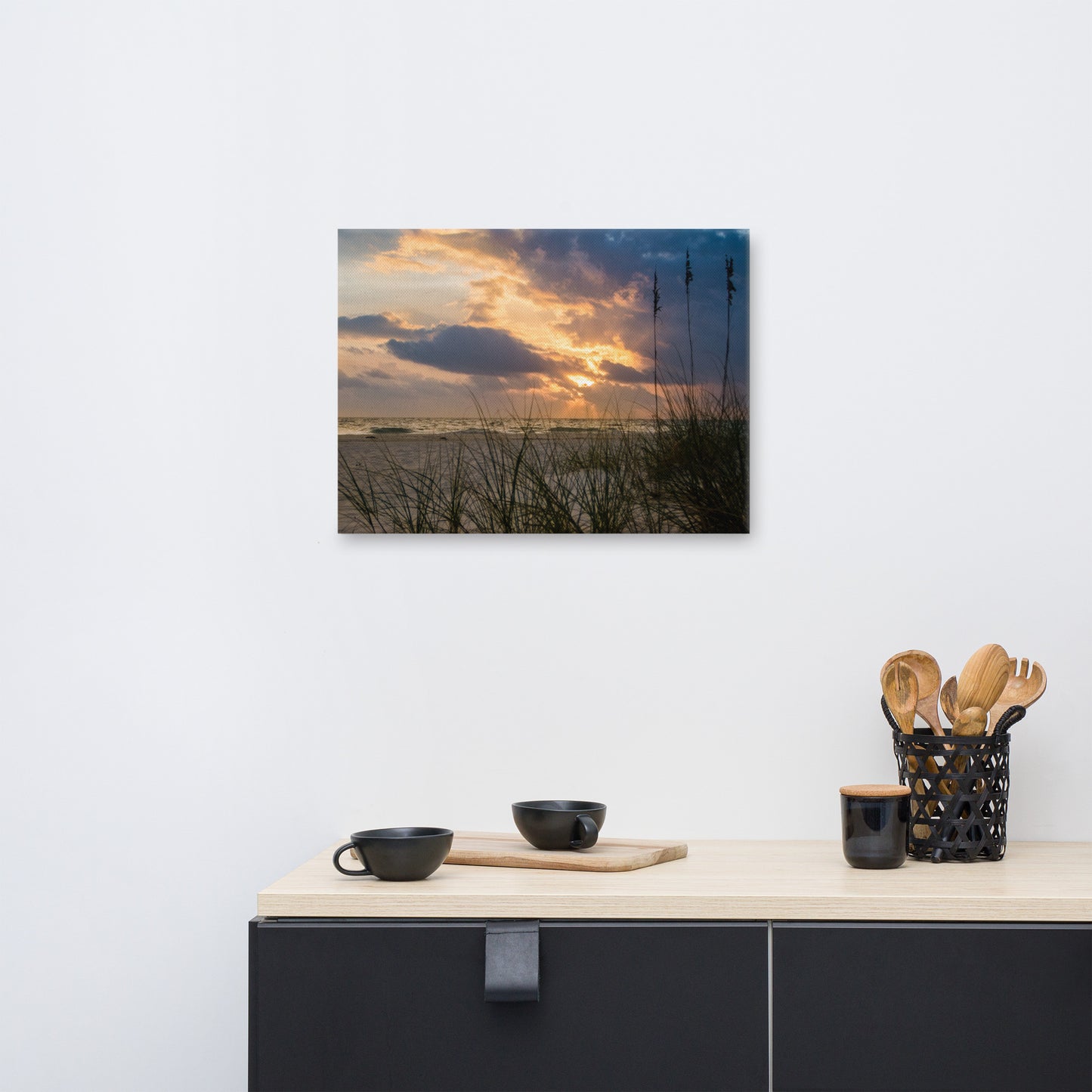 Beach Canvas Prints: Anna Maria Island Cloudy Beach Sunset 2 - Coastal / Beach / Seascape / Nature / Landscape Photo Canvas Wall Art Print - Decor - Artwork