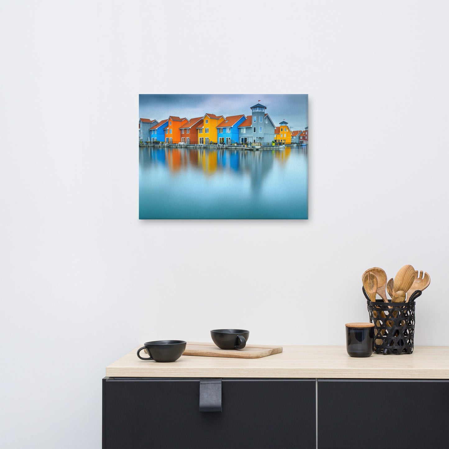 Blue Morning at Waters Edge Coastal Landscape Canvas Wall Art Prints