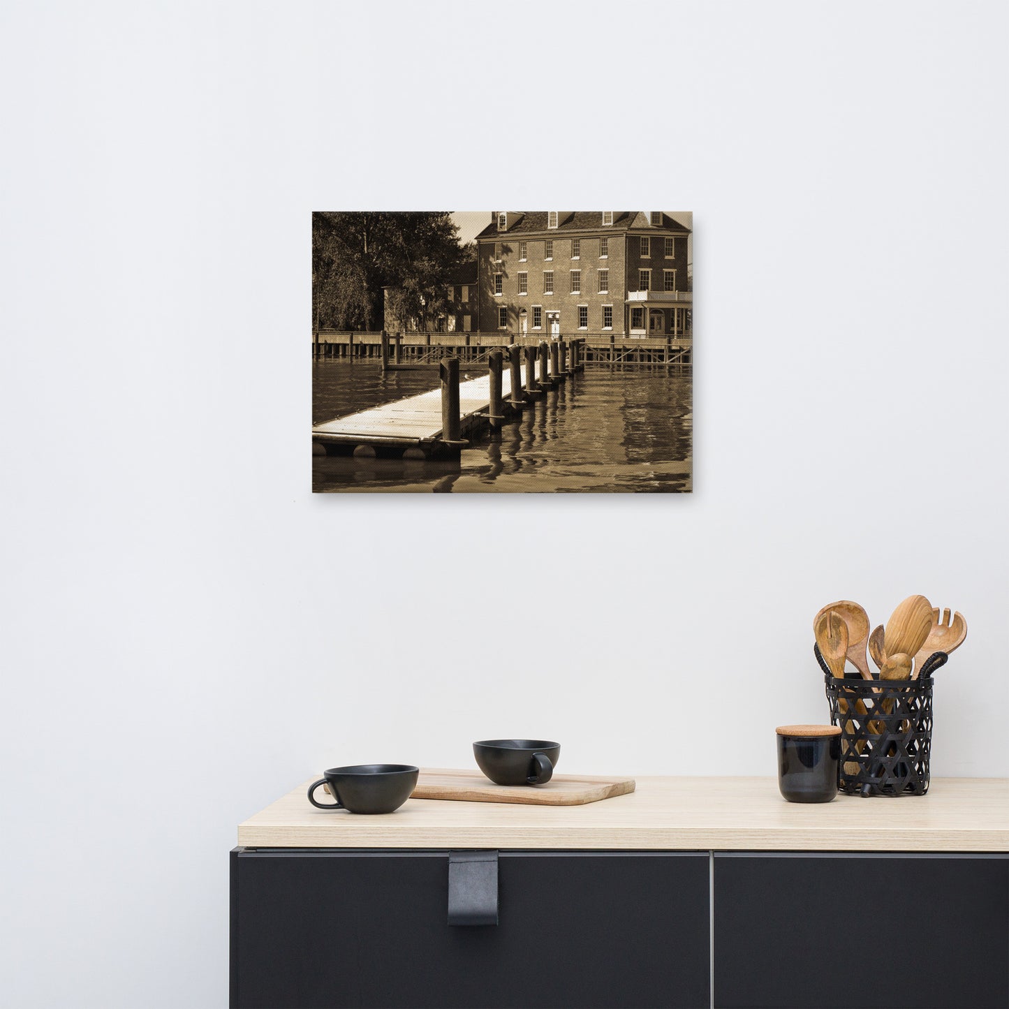 Delaware City Dock Coastal Landscape Canvas Wall Art Prints