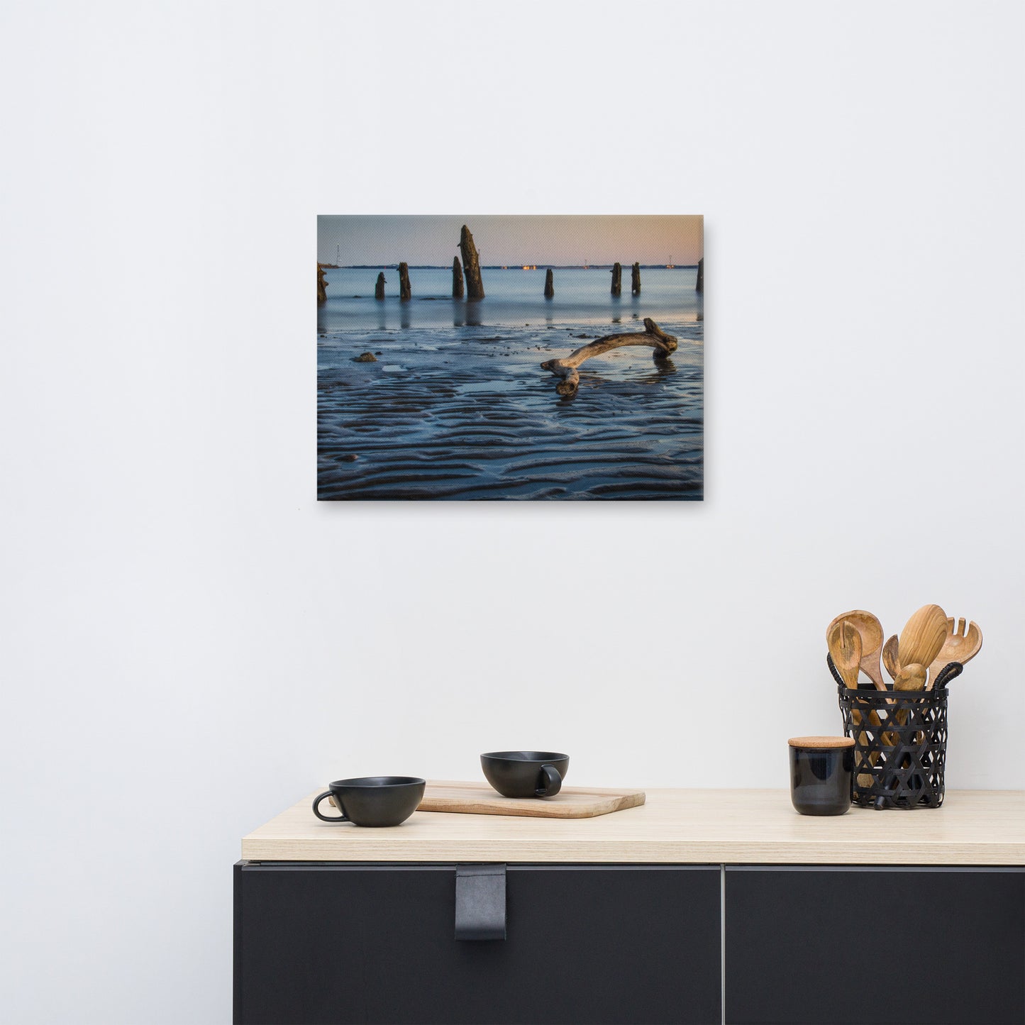 Driftwood and Sandbars Coastal Landscape Canvas Wall Art Prints