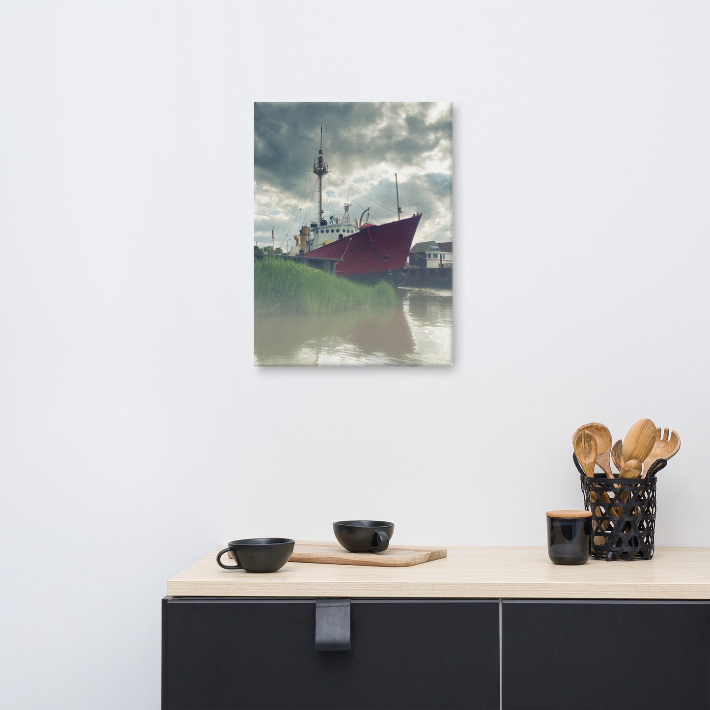 Foggy River Coastal Landscape Canvas Wall Art Prints