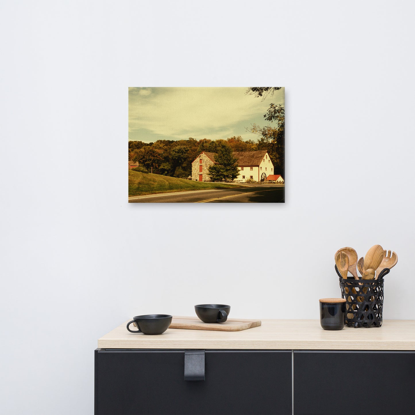 Greenbank Mill Summer Colorized Rustic Landscape Photo Canvas Wall Art Prints