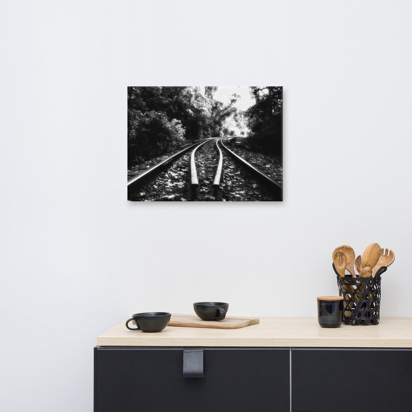 Lead Me Into The Light Black and White Rustic Industrial Landscape Canvas Wall Art Prints
